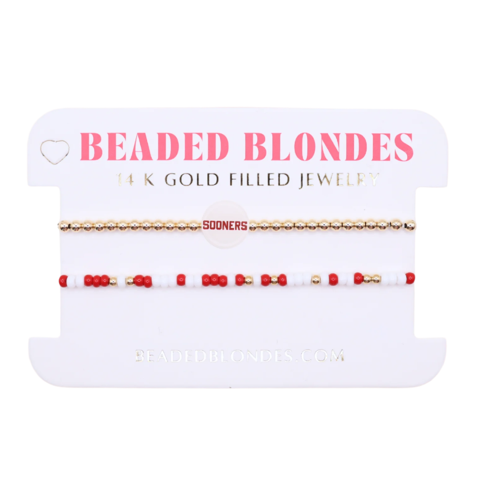 OU/ Sooners + Sprinkle Logo Bracelet Stack of 2