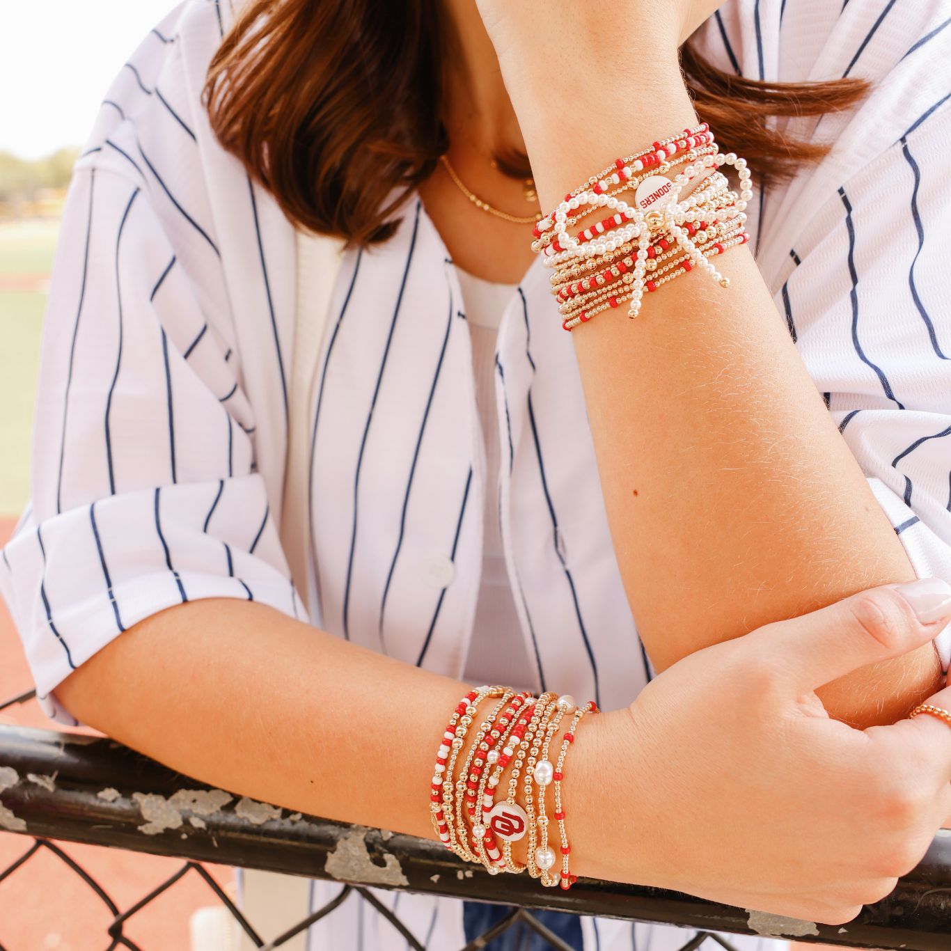 Oklahoma (OU) Logo Flip Bracelet on Color