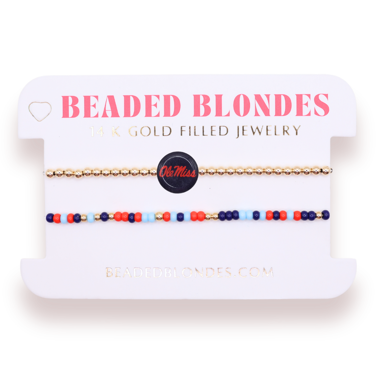 Ole Miss/ Rebels + Sprinkle Bracelet Stack of 2