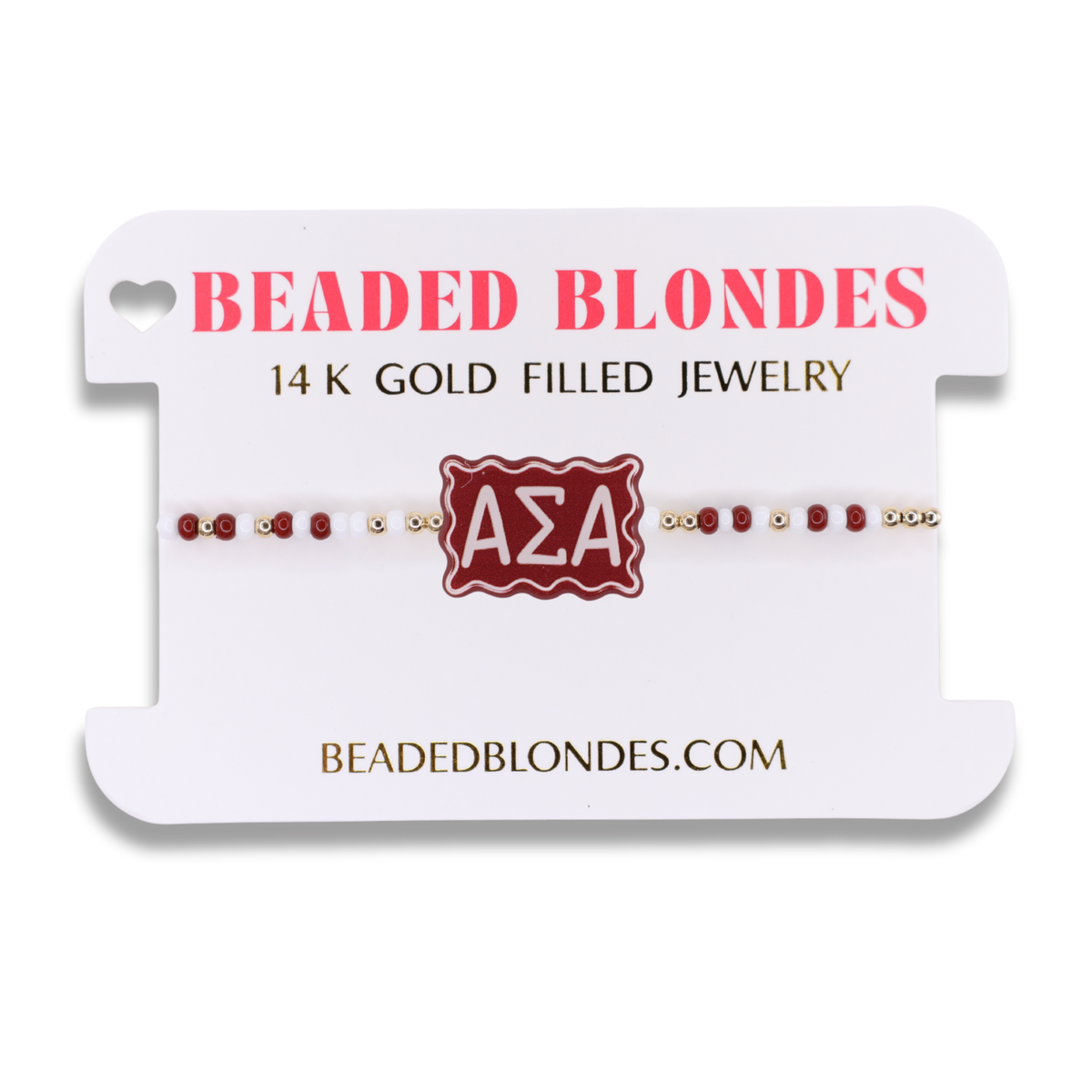 Alpha Sigma Alpha Block Bracelet on Color