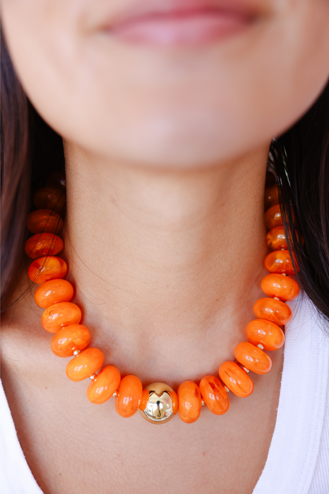 Bright Orange Gumball Necklace