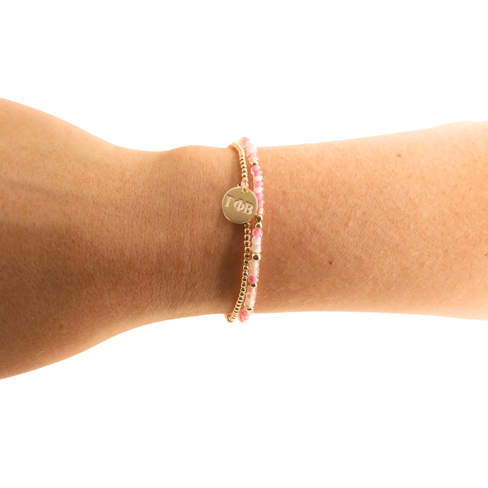 Gamma Phi Beta Sprinkle + Charm Bracelet Stack