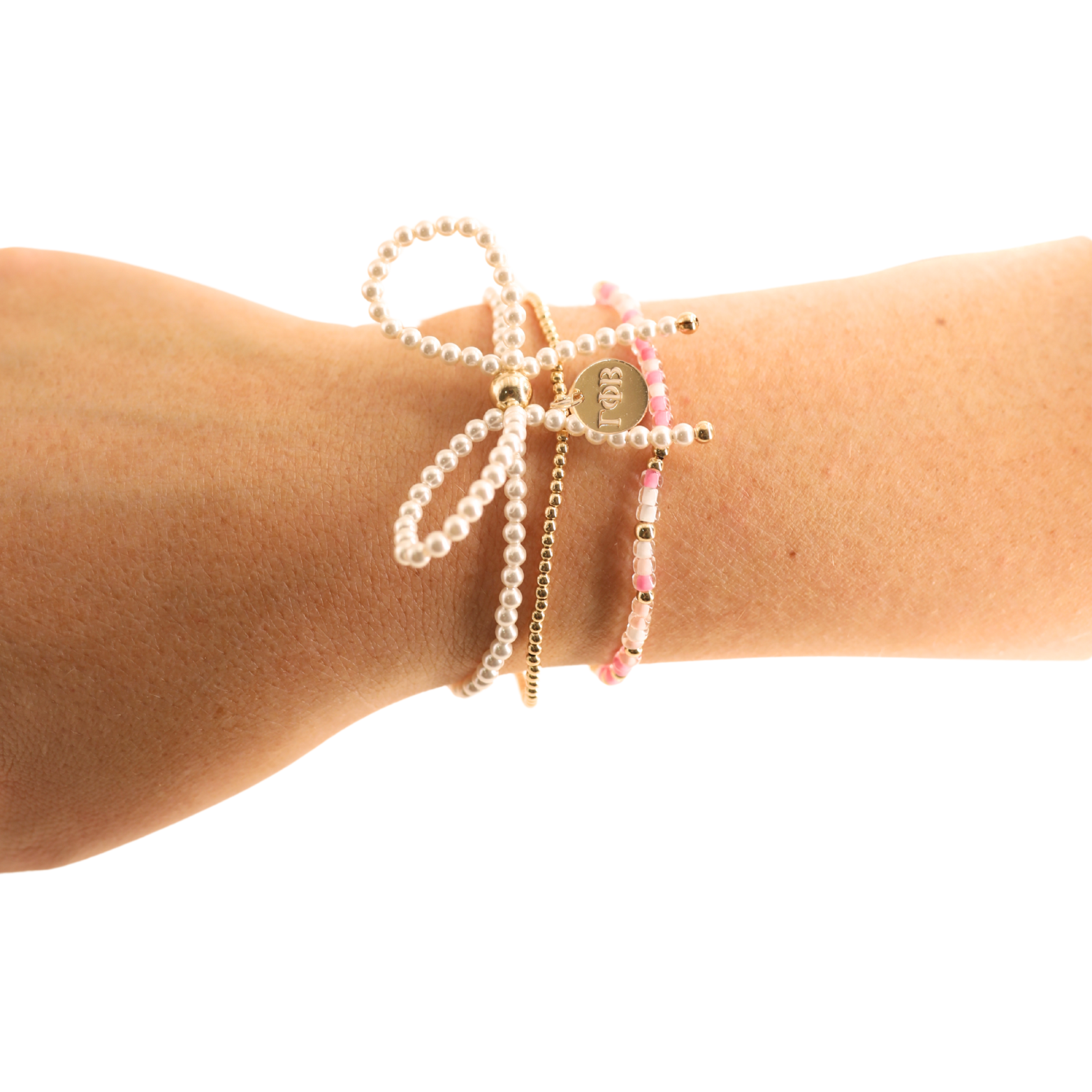 Gamma Phi Beta Sprinkle + Charm Bracelet Stack
