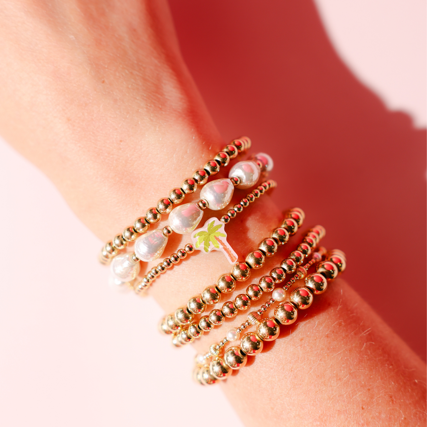 Palm Tree Bracelet on Gold