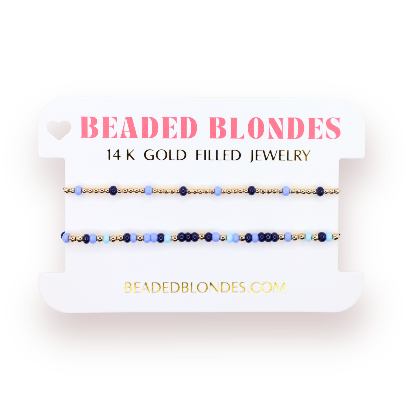 Penelope Bracelet in Navy Blue and Periwinkle + Denim Days Sprinkle (Stack of 2)
