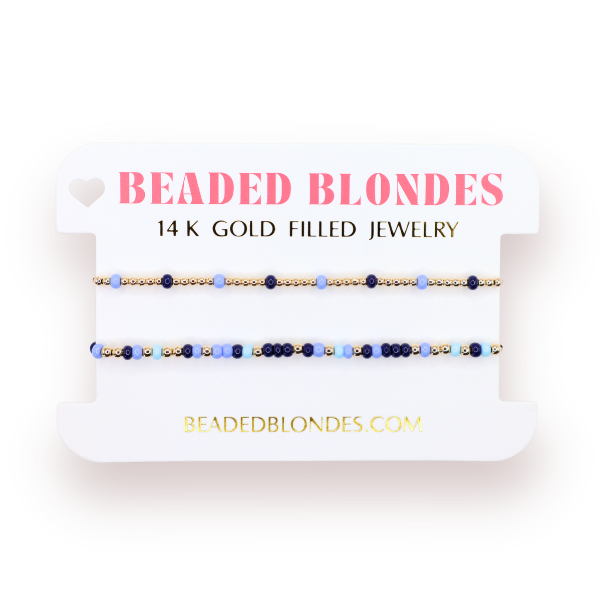 Penelope Bracelet in Navy Blue and Periwinkle + Denim Days Sprinkle (Stack of 2)