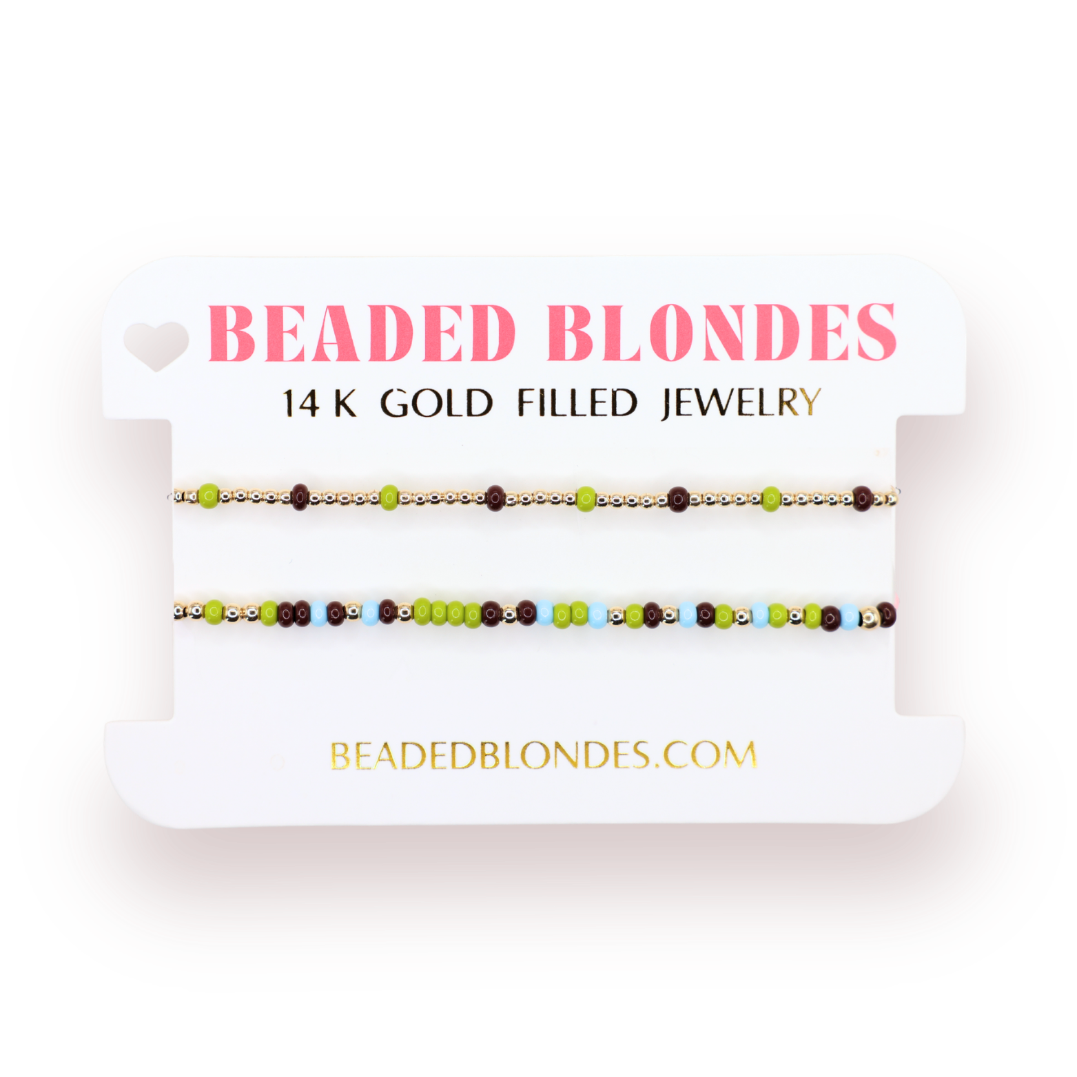 Penelope Bracelet in Dark Brown and Olive Green + Peaceful Pine Sprinkle (Stack of 2)