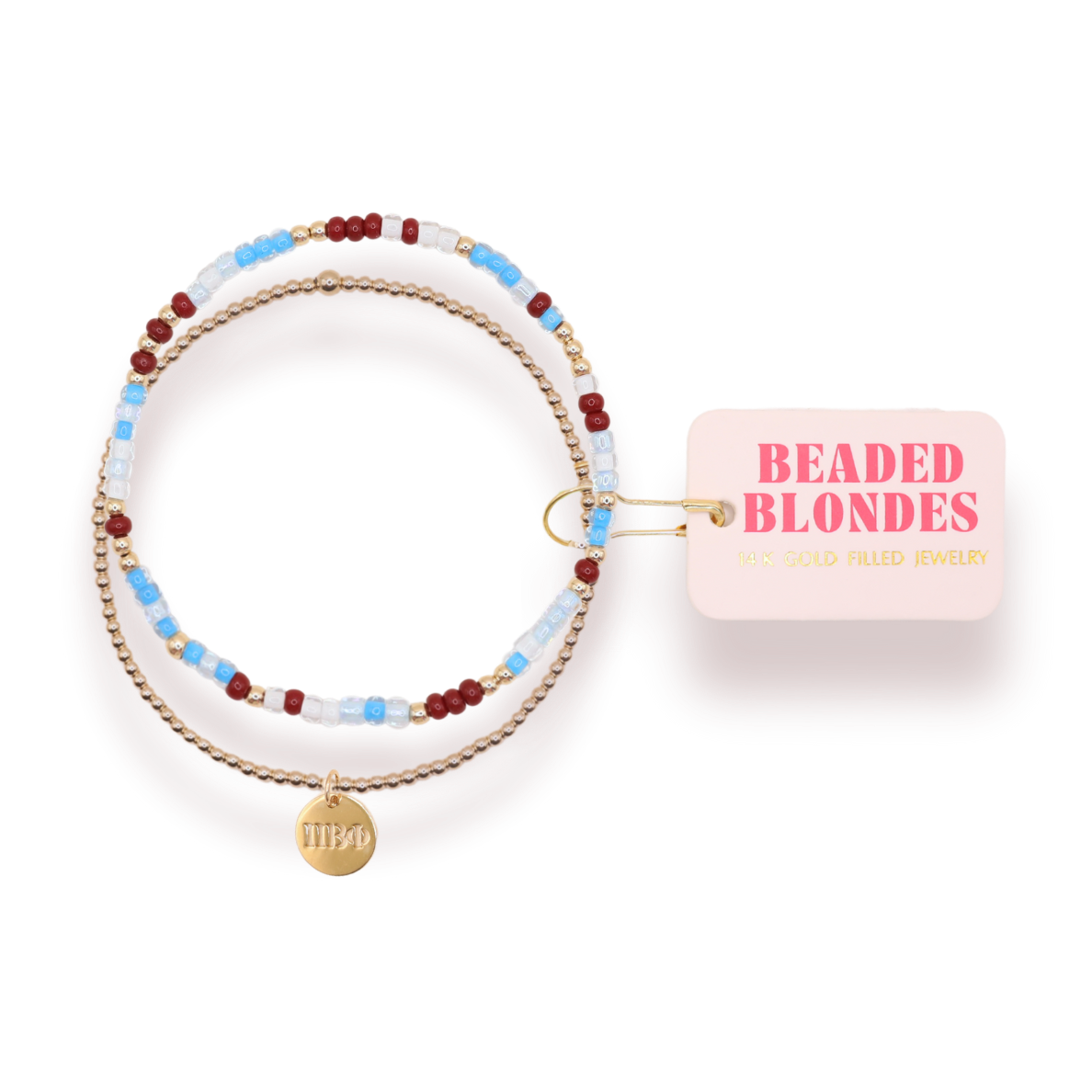 Pi Beta Phi Sprinkle + Charm Bracelet Stack