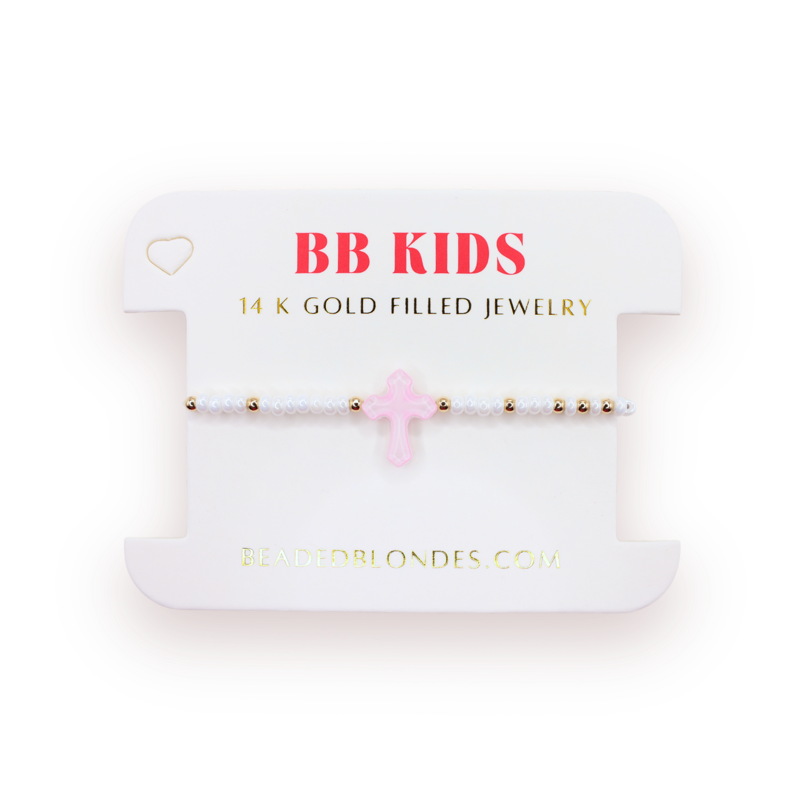 Pink Cross Bracelet on Color (Kids Size)