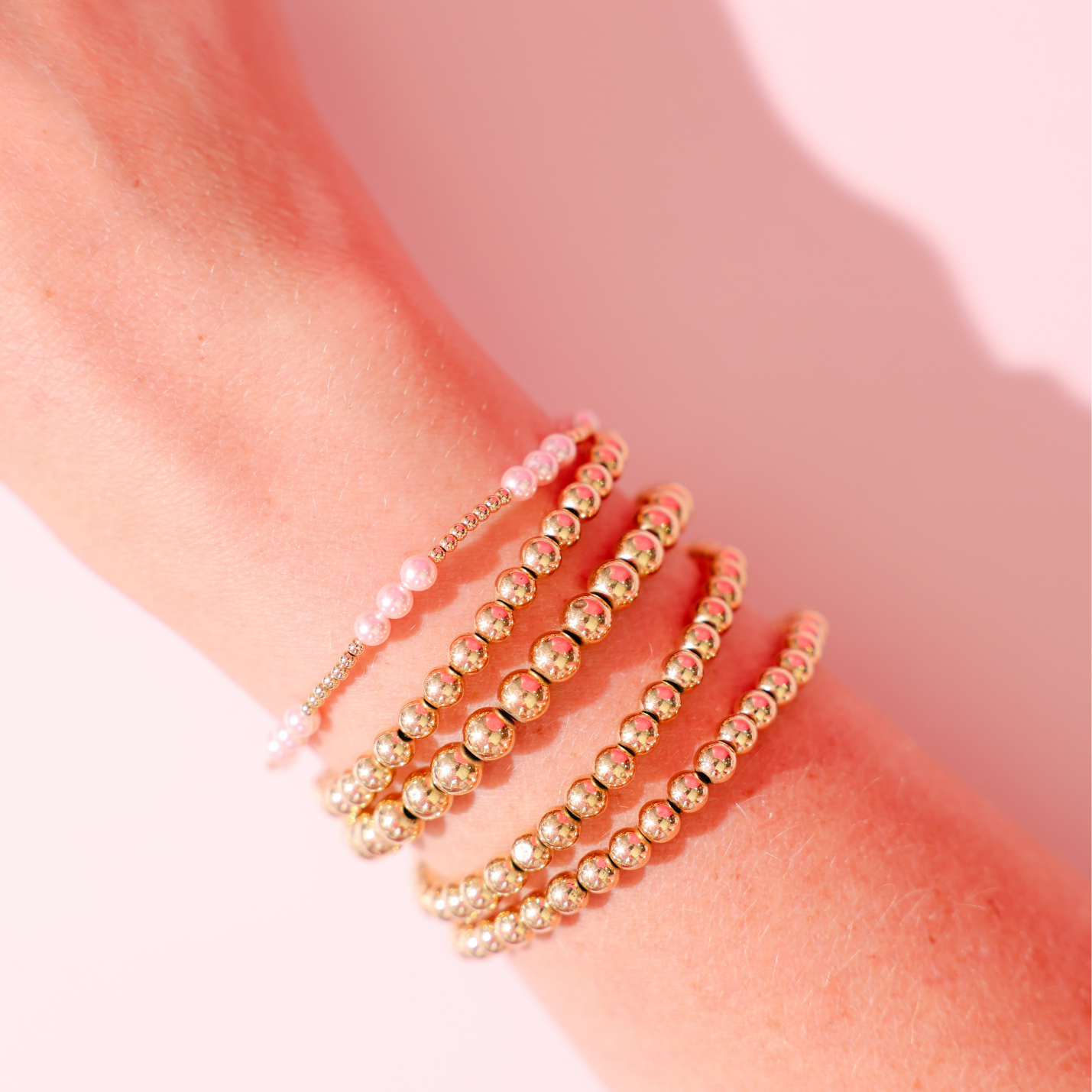 Pink ILY Bracelet in Gold