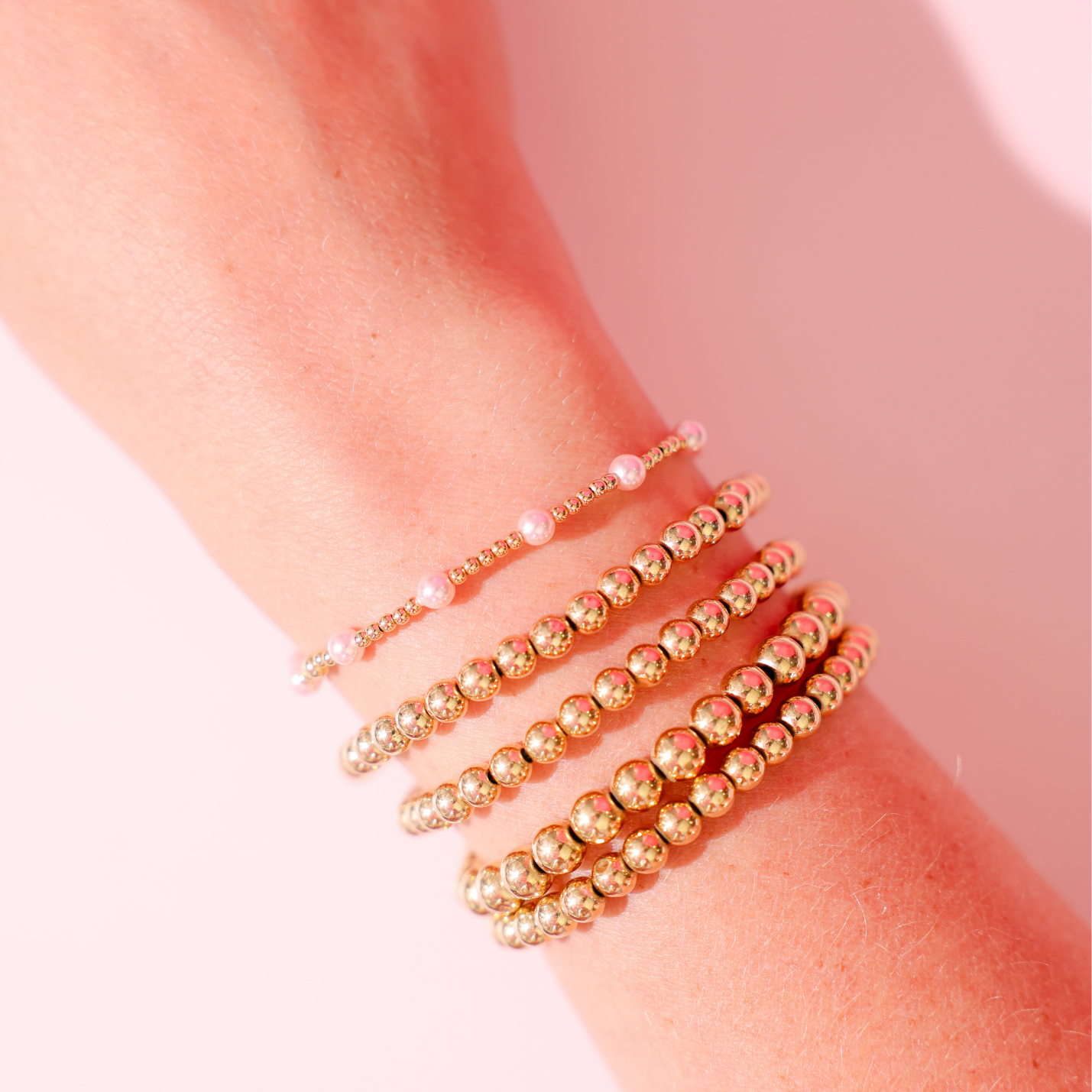Pink June Bracelet in Gold