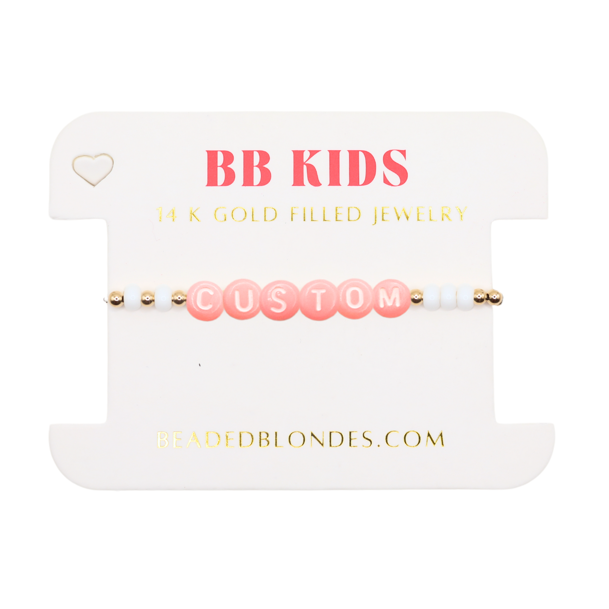 Custom Pink Pastel Letter Bracelet (Kids Size)