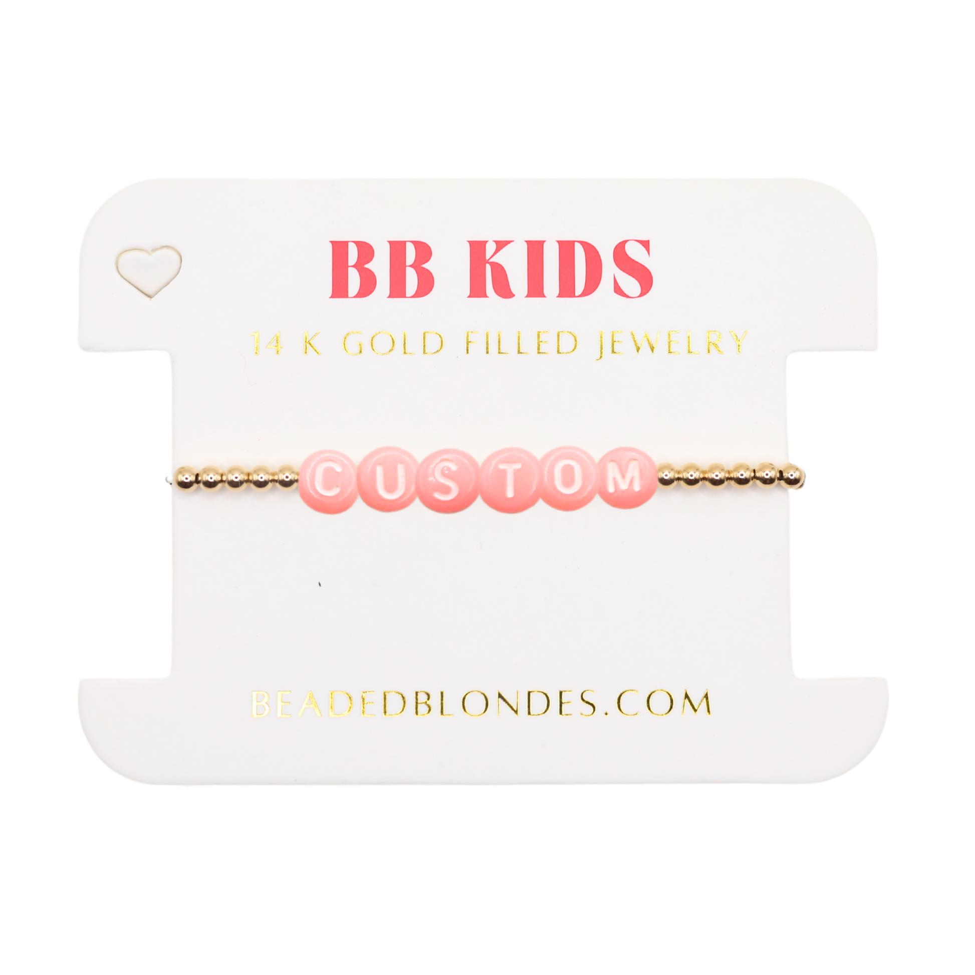 Custom Pink Pastel Letter Bracelet (Kids Size)