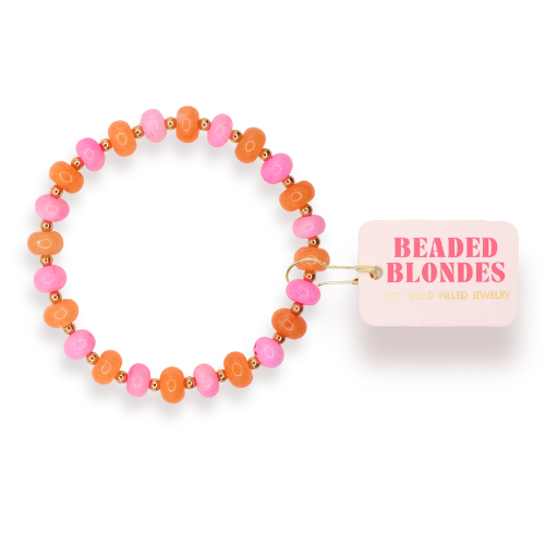 Pink & Orange Gemstone Bracelet (Sale)