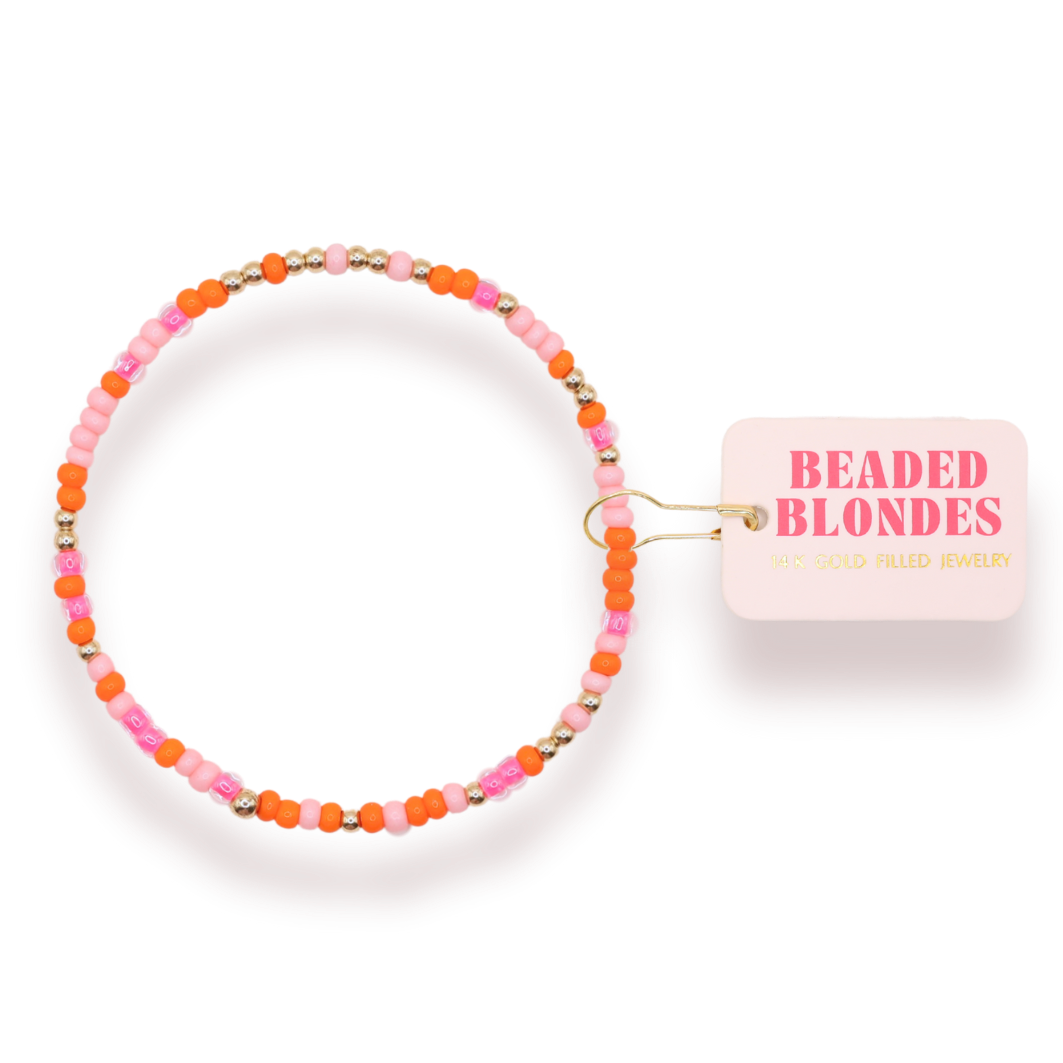 Pinks and Orange Sprinkle Anklet (Sale)