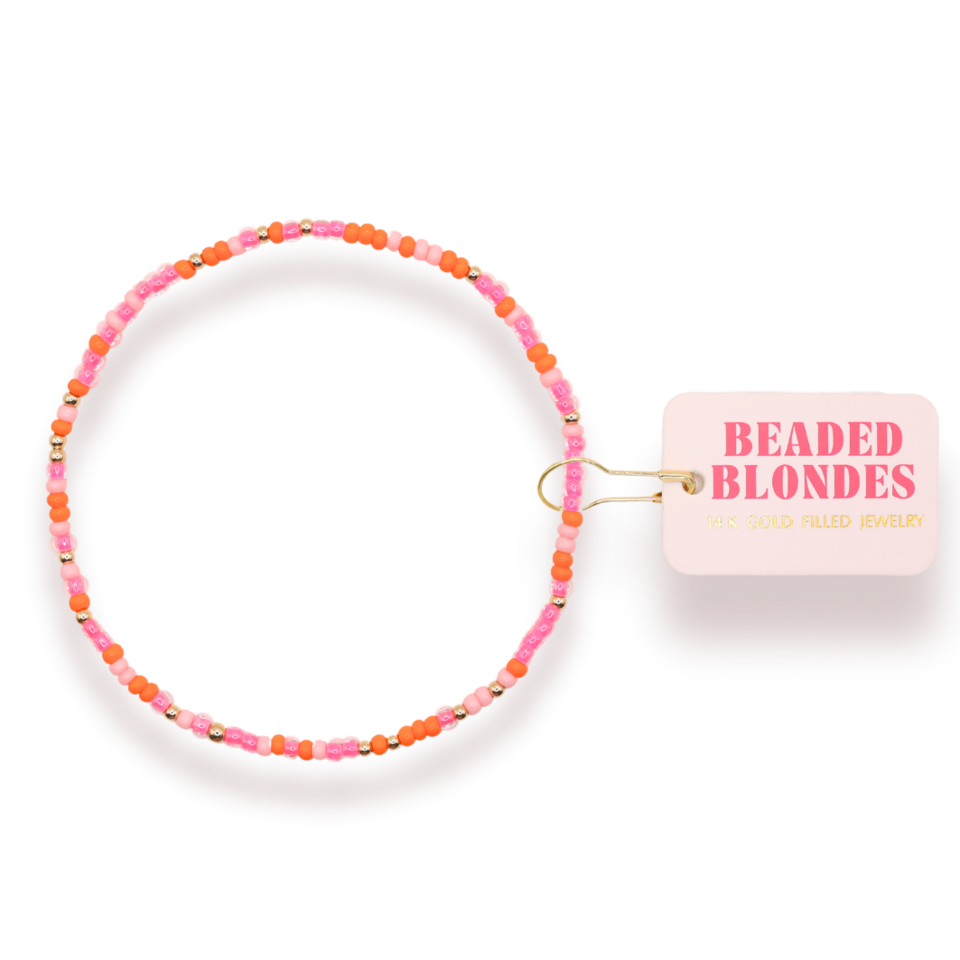 Pinks & Orange Sprinkle Bracelet (Kids Size)
