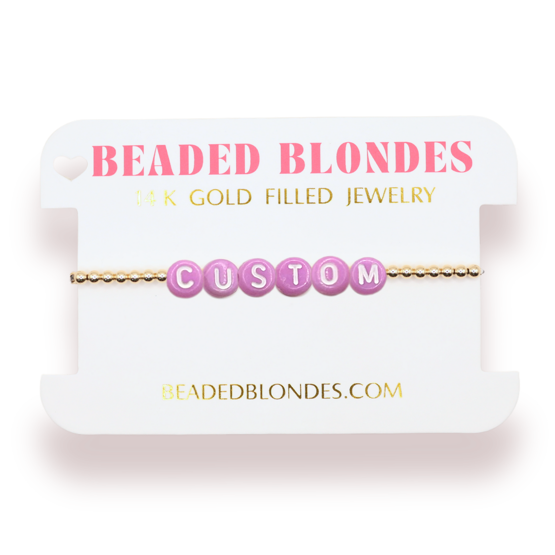 Custom Purple Pastel Letter Bracelet