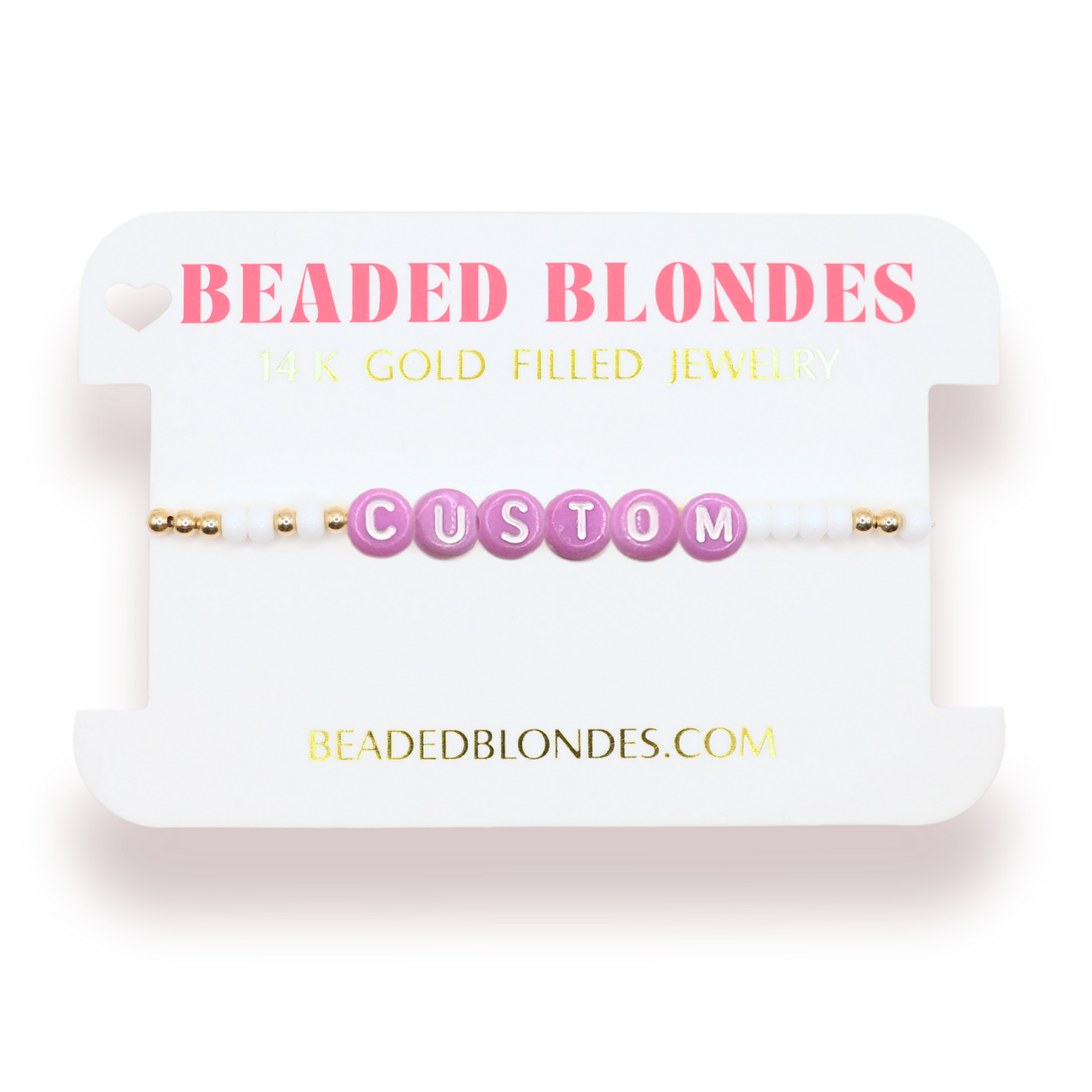 Custom Purple Pastel Letter Bracelet