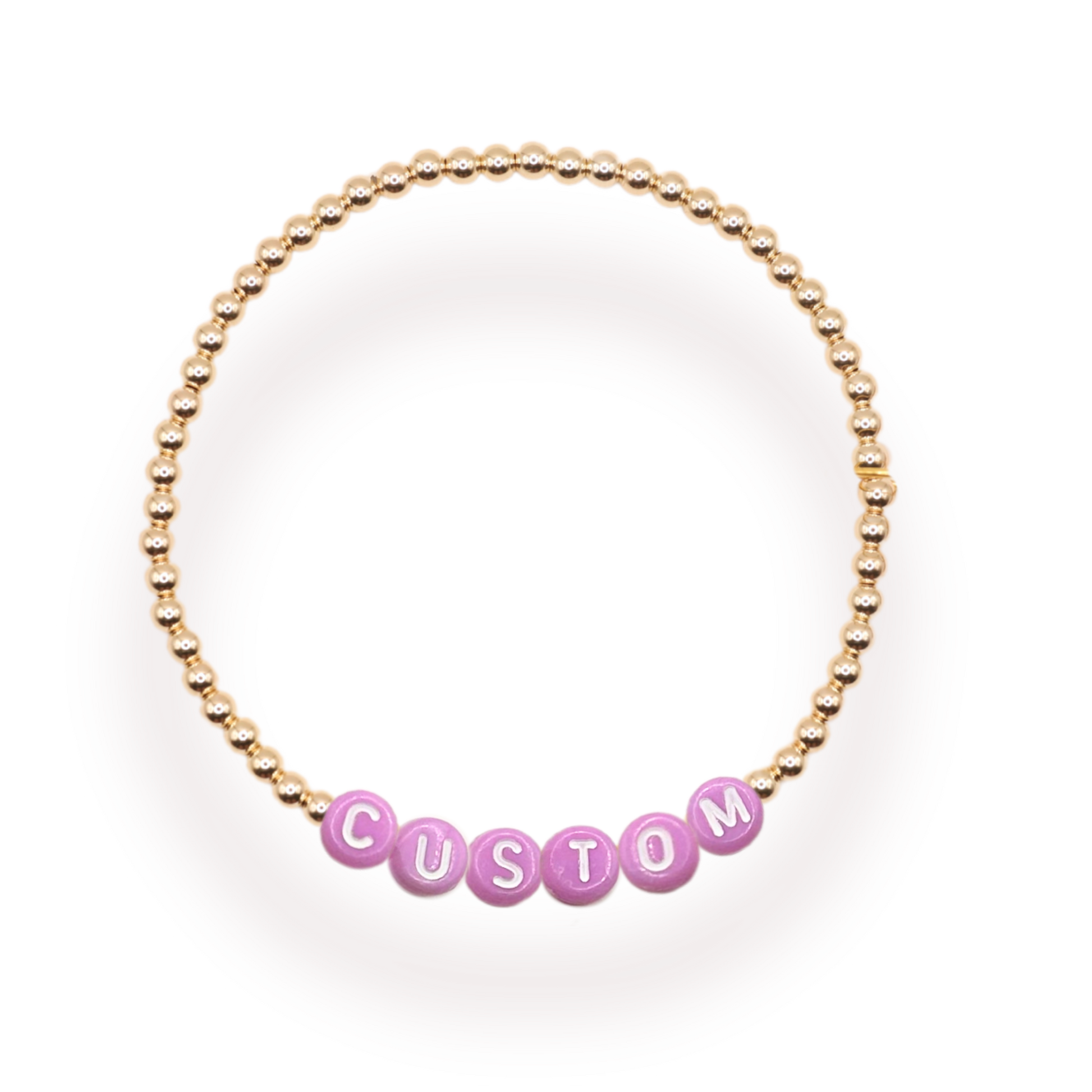 Custom Purple Pastel Letter Bracelet
