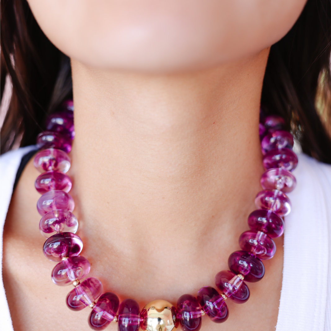Dark Purple Gumball Necklace