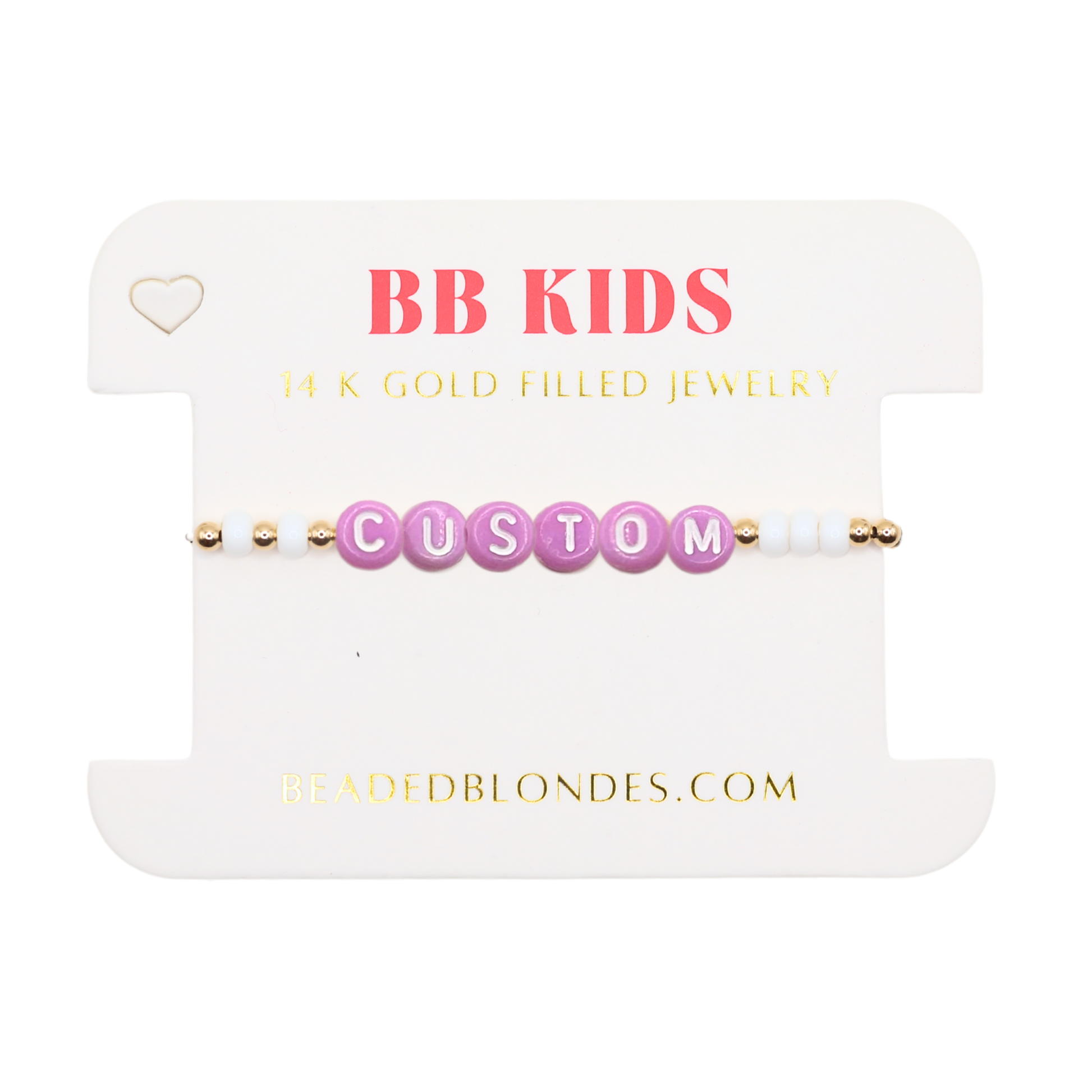 Custom Purple Pastel Letter Bracelet (Kids Size)