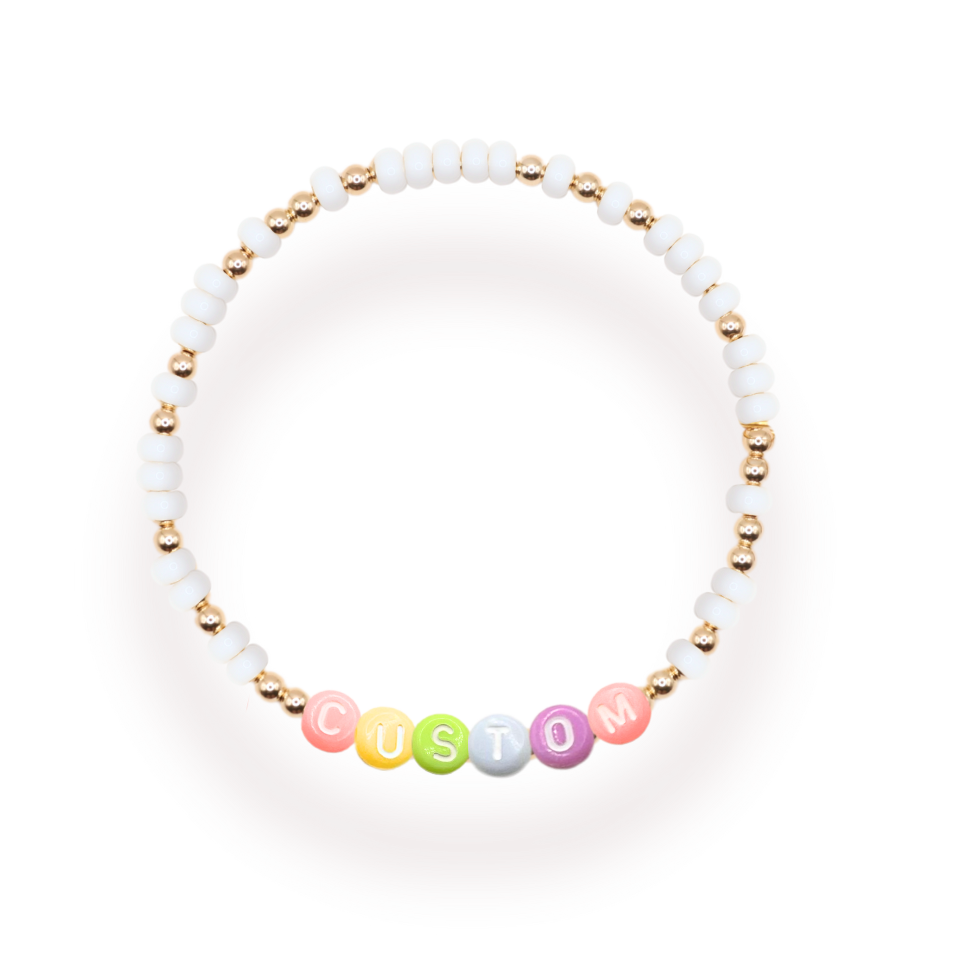 Custom Rainbow Pastel Letter Bracelet