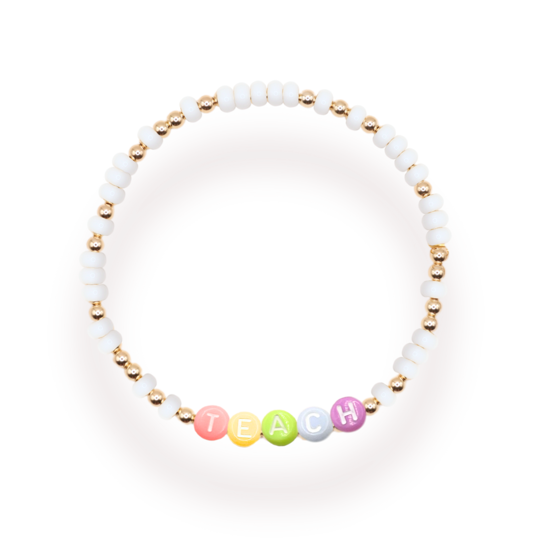 Teach Rainbow Letter Bracelet