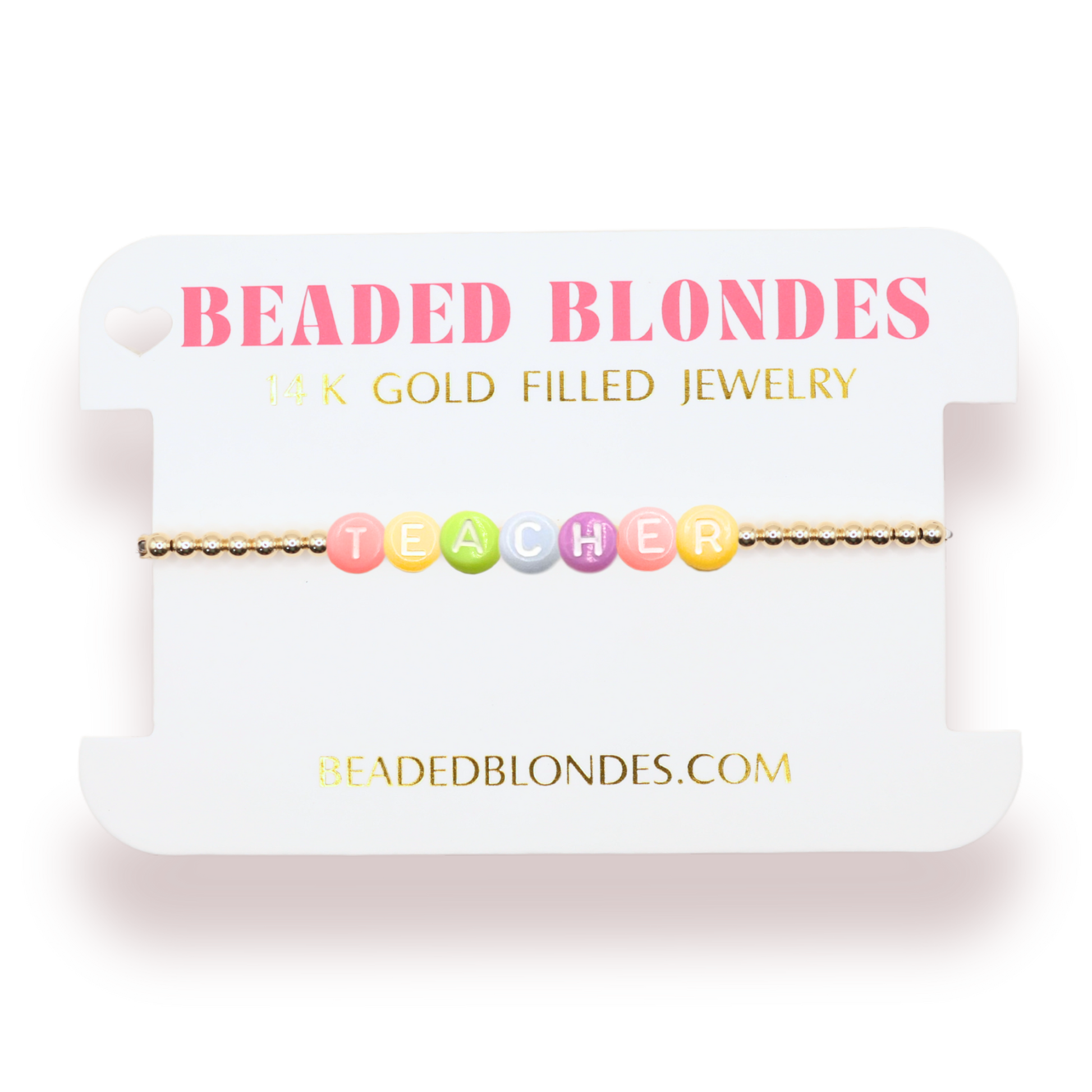 Teacher Rainbow Letter Bracelet