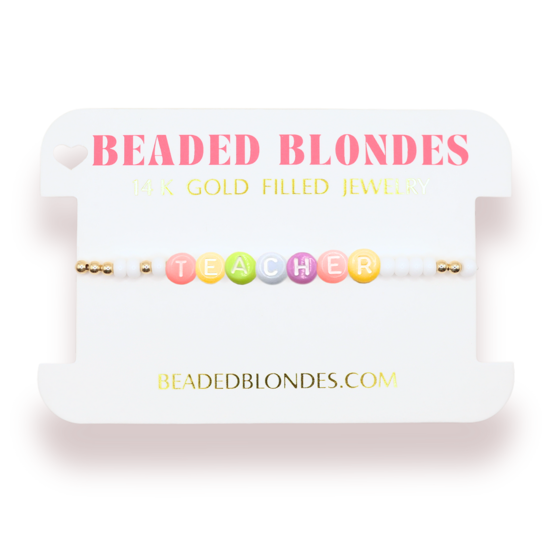 Teacher Rainbow Letter Bracelet