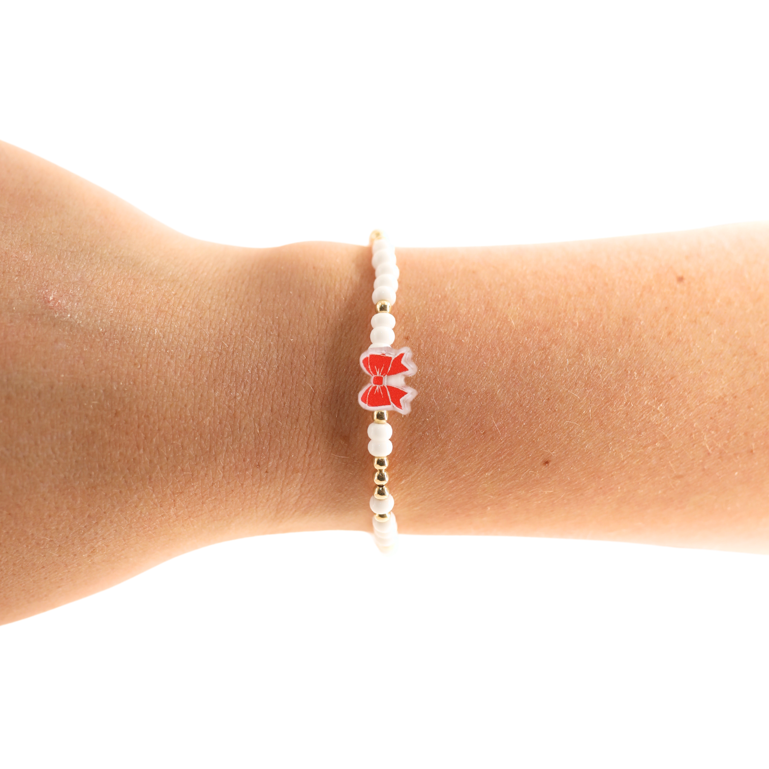 Red and White Bow Bracelet (Sale)