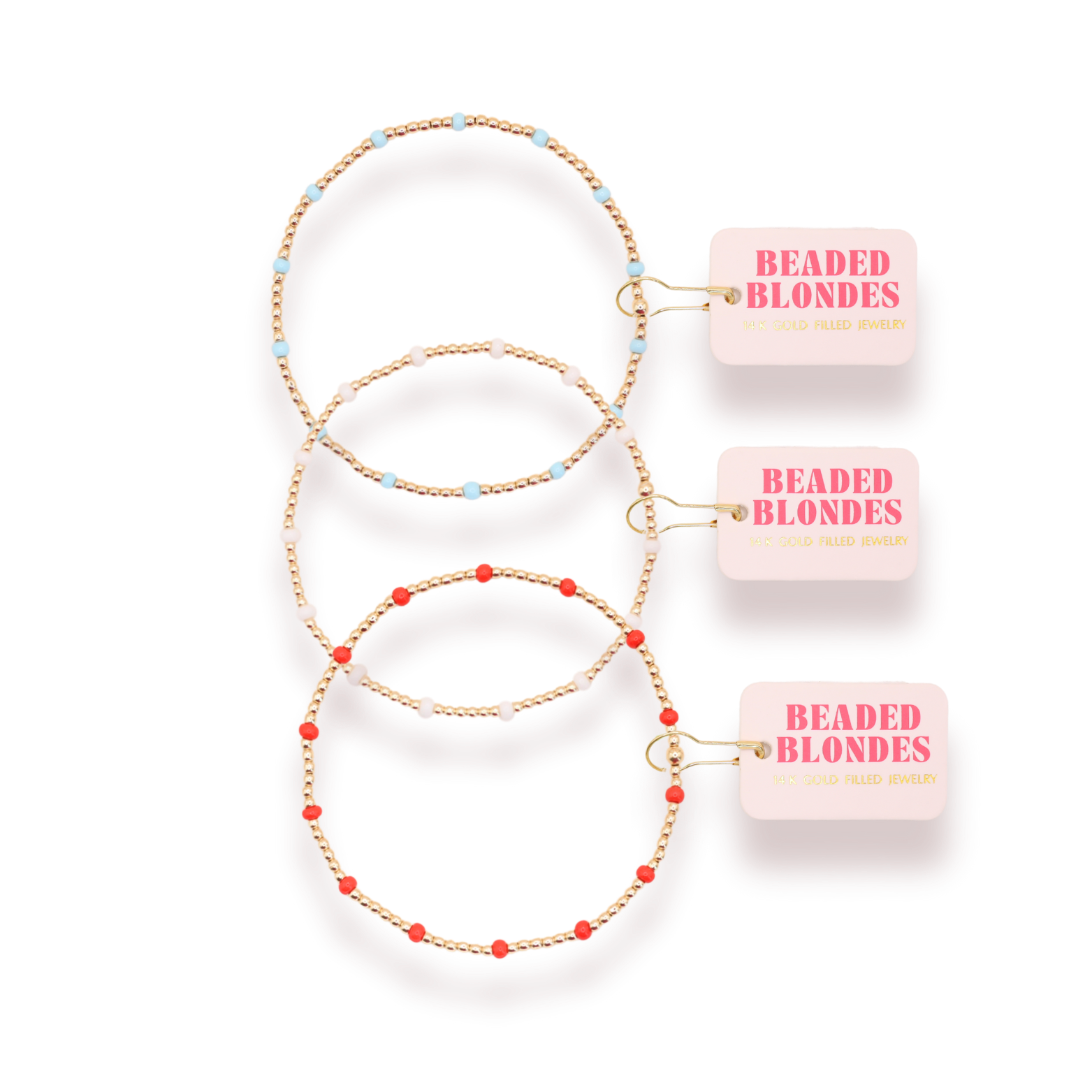 Red, White and Blue Dainty Poppi Stack of 3