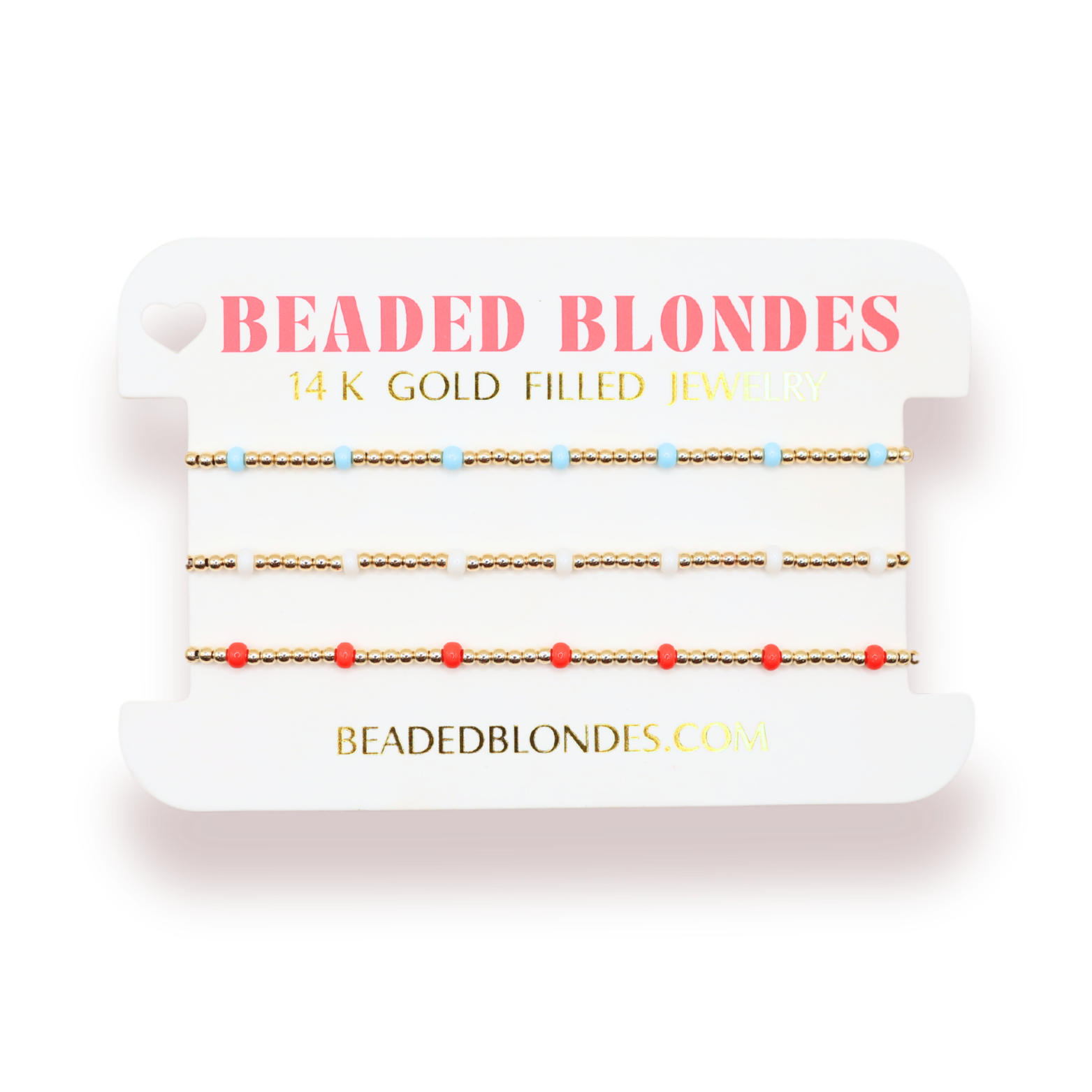 Red, White and Blue Dainty Poppi Stack of 3