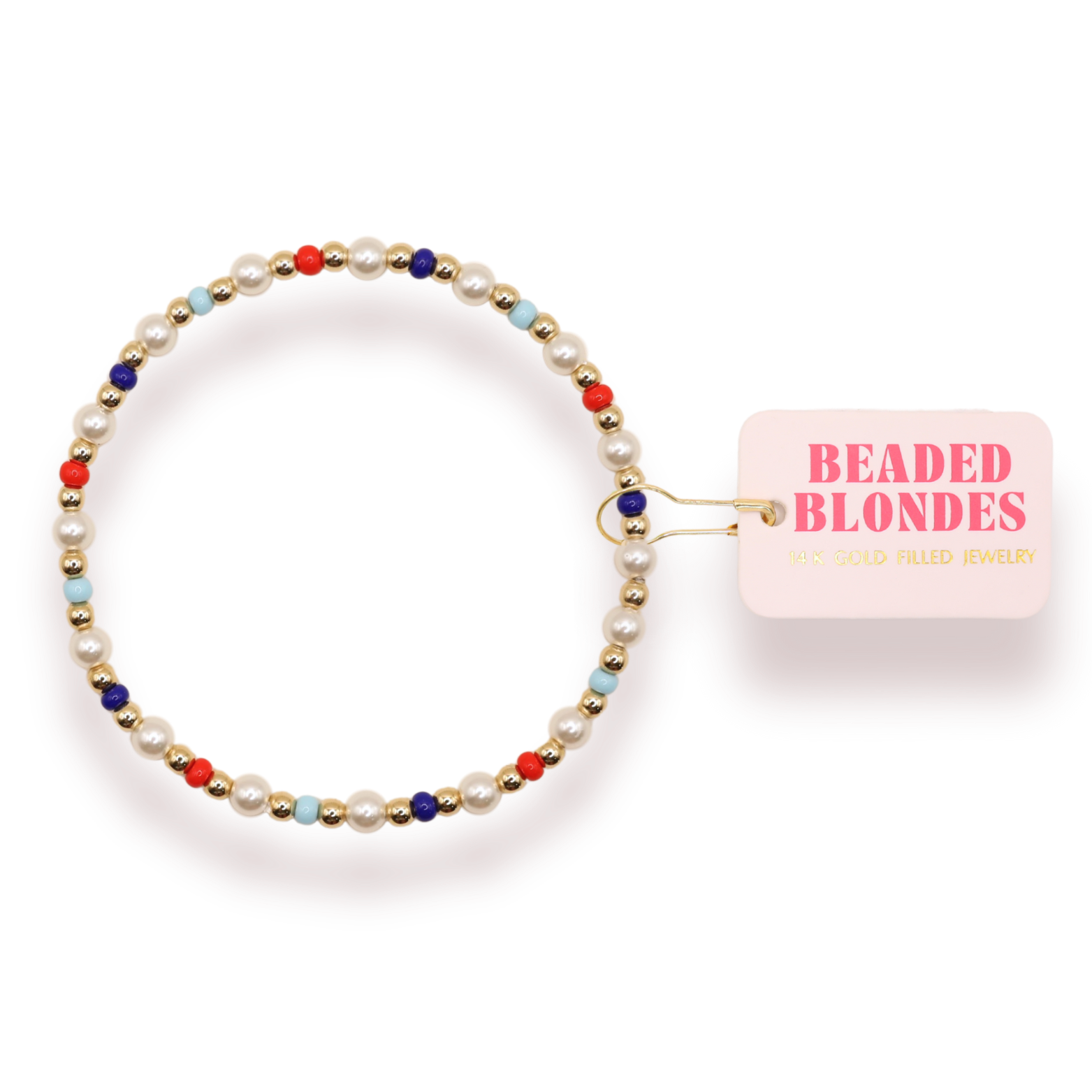 Red, White and Blue Luci Pearl Bracelet