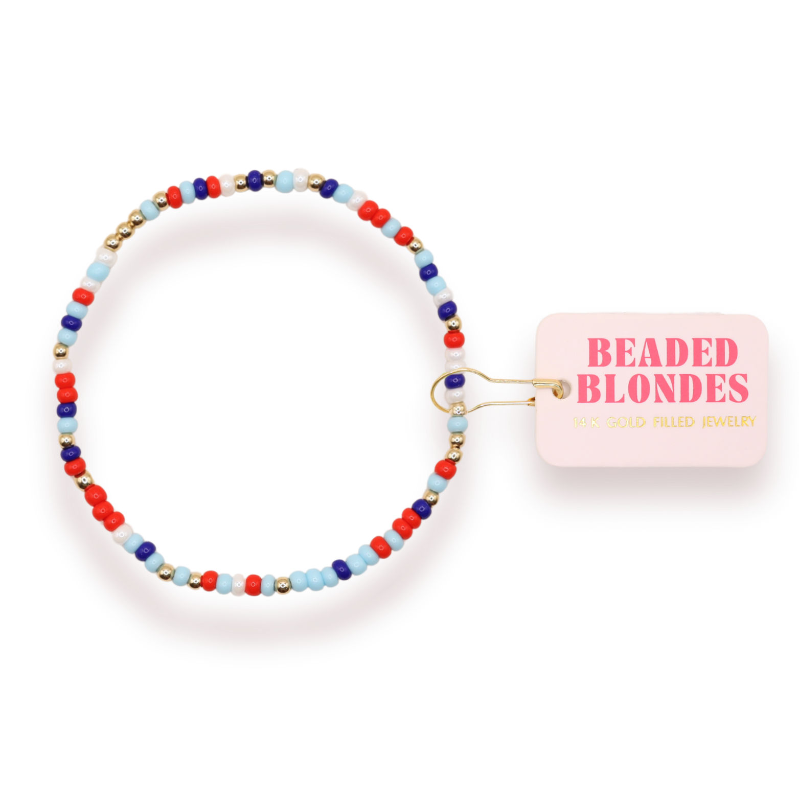 Red, White and Blue Luster Sprinkle Bracelet (Kids Size)