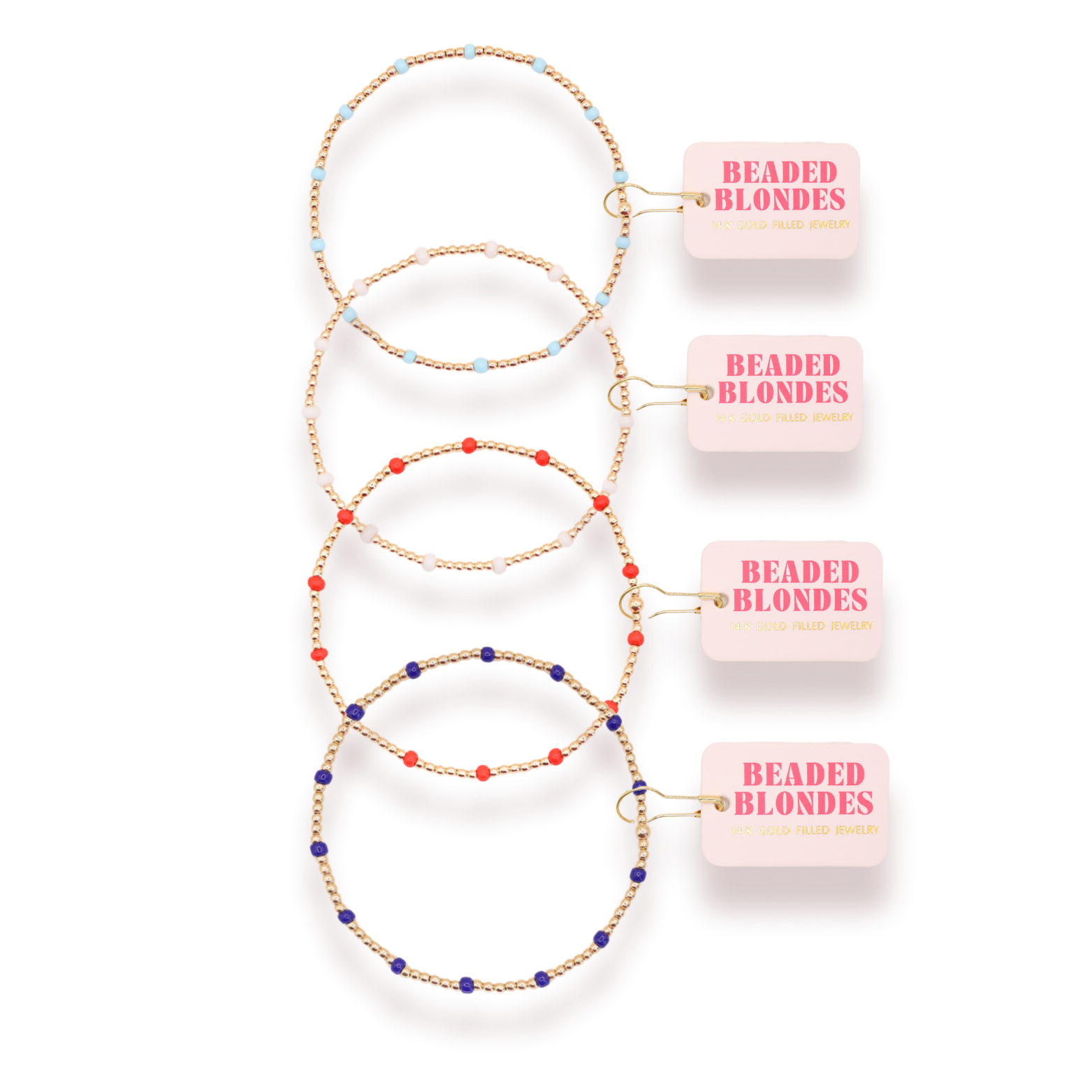 Red, White and Blues Dainty Poppi Stack of 4