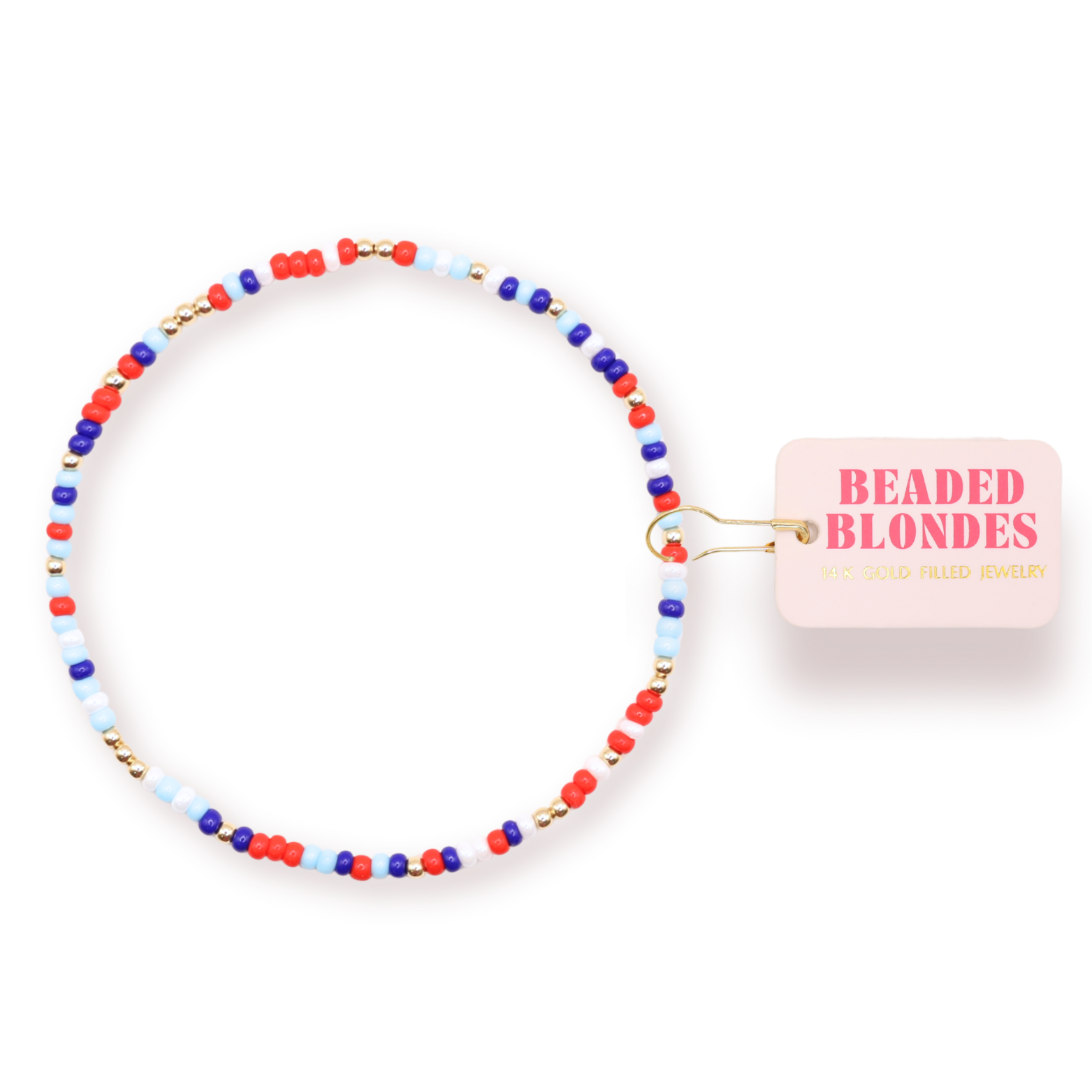 Red, White and Blue Luster Sprinkle Anklet