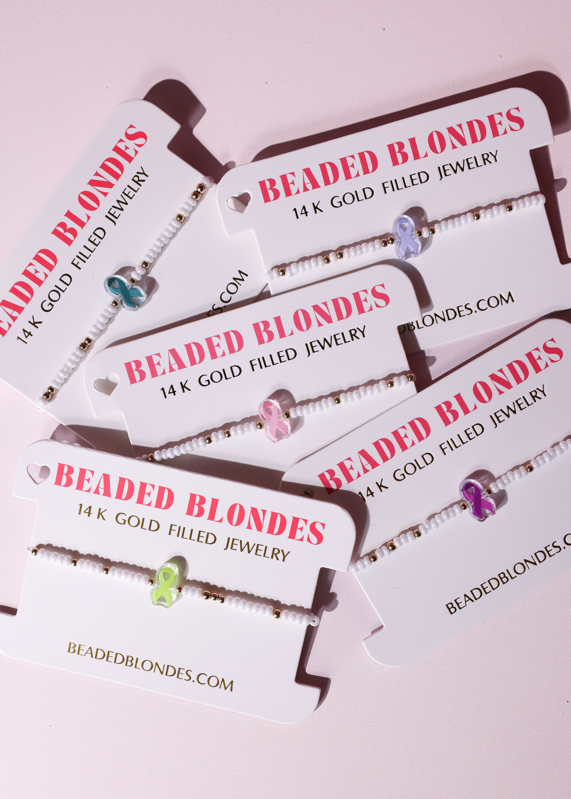 Pink Breast Cancer Awareness Ribbon Bracelet