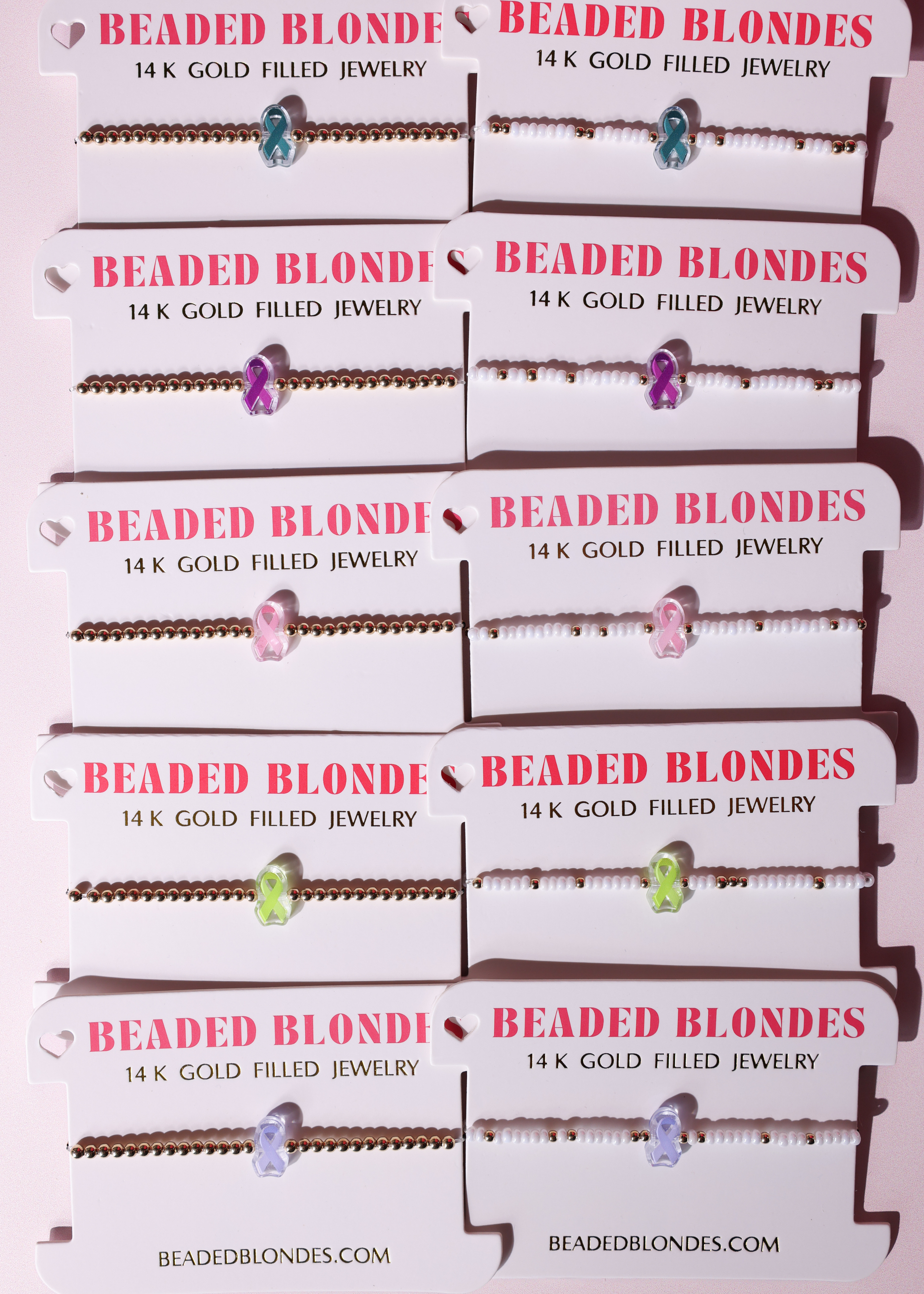 Pink Breast Cancer Awareness Ribbon Bracelet