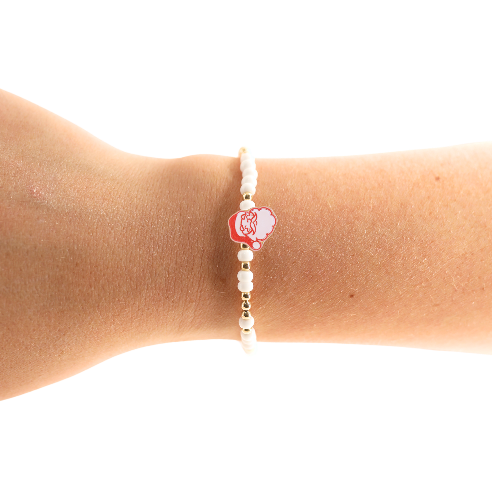 Santa on White Sprinkle Bracelet (Sale)