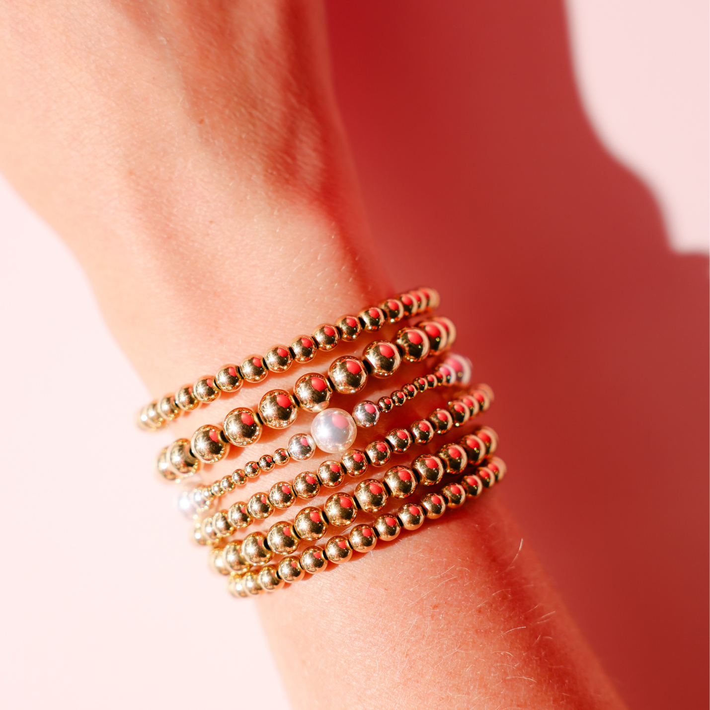 Serena Pearl Bracelet in Gold with Silver