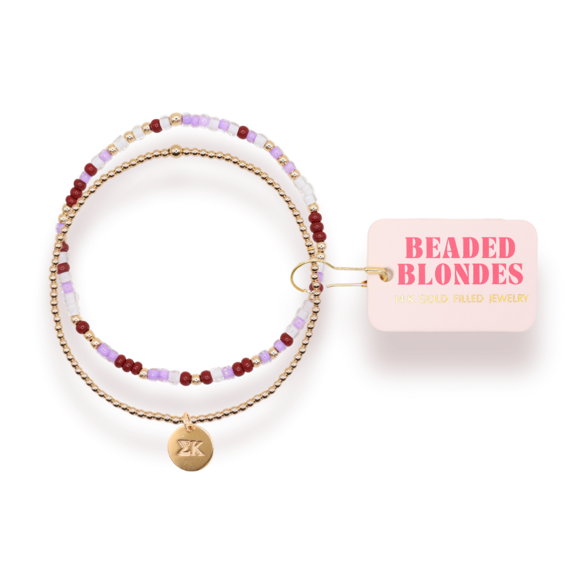 Sigma Kappa Sprinkle + Charm Bracelet Stack