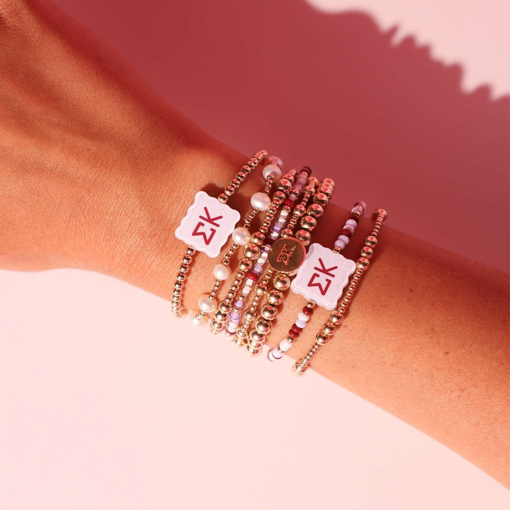 Sigma Kappa Block Bracelet on Color