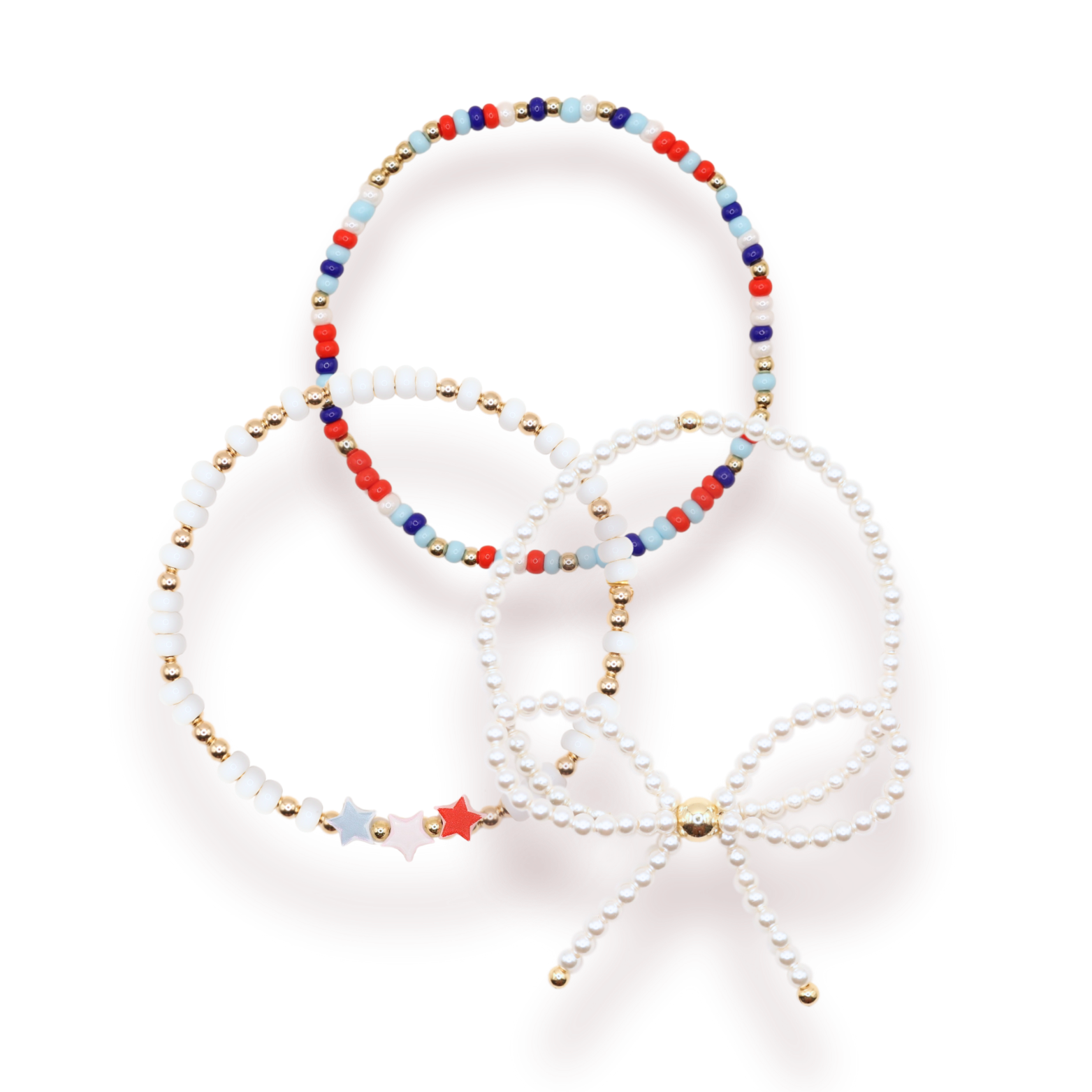Star Sprinkle Pearl Bow Stack of 3