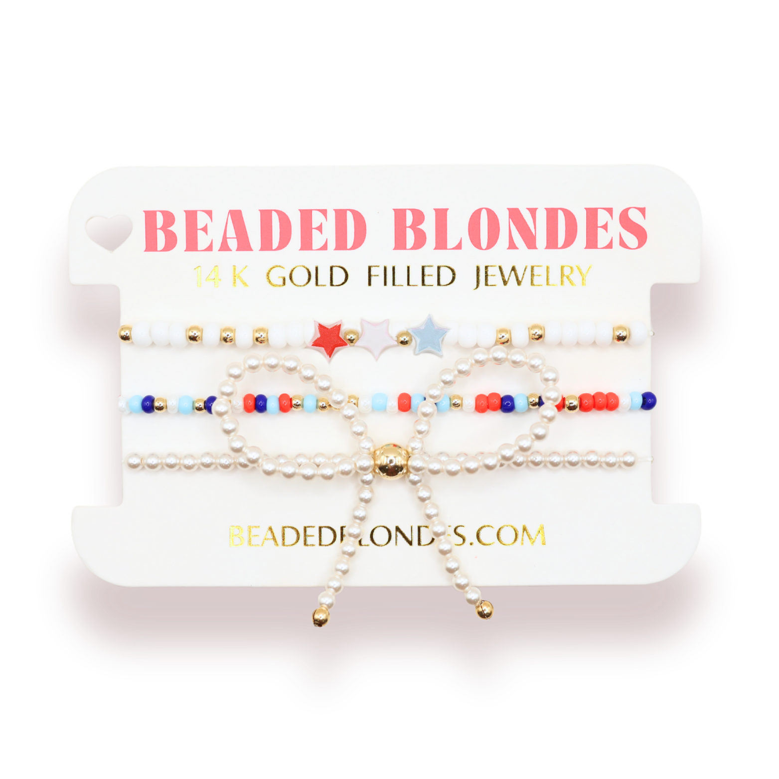 Star Sprinkle Pearl Bow Stack of 3