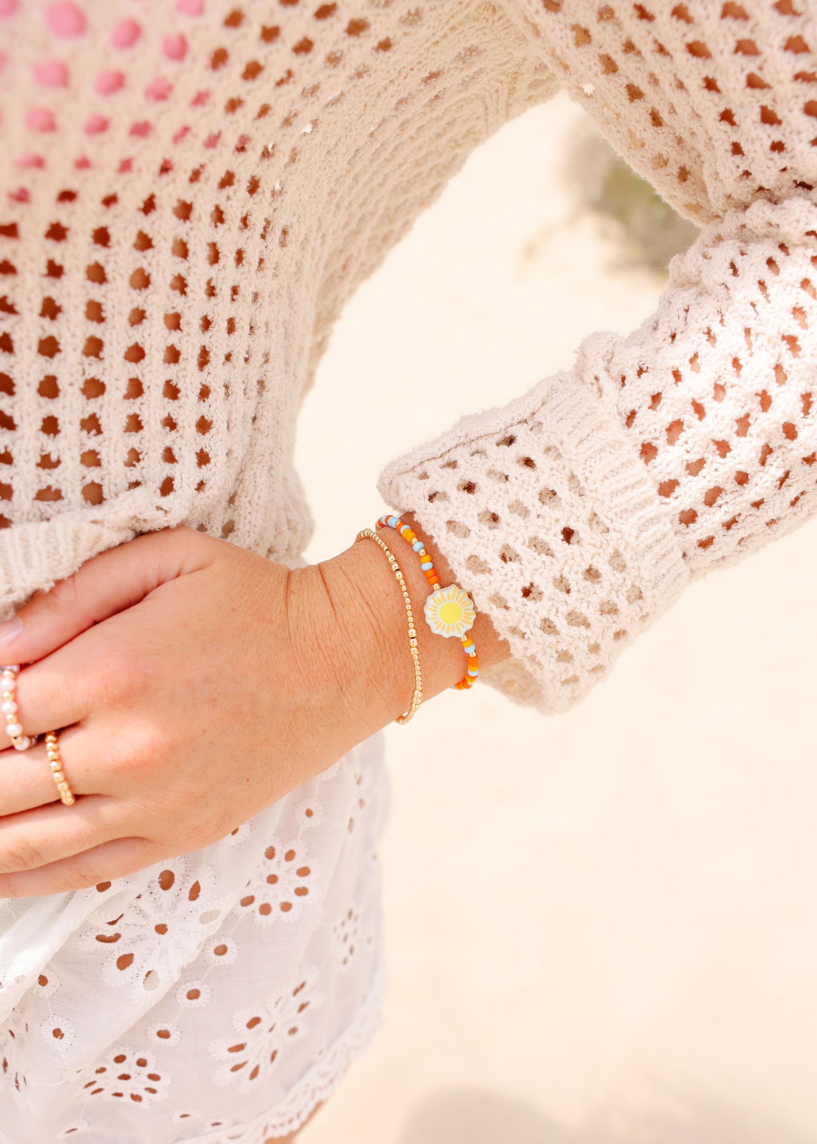 Sunshine Bracelet + Dainty ILY Bracelet Stack of 2