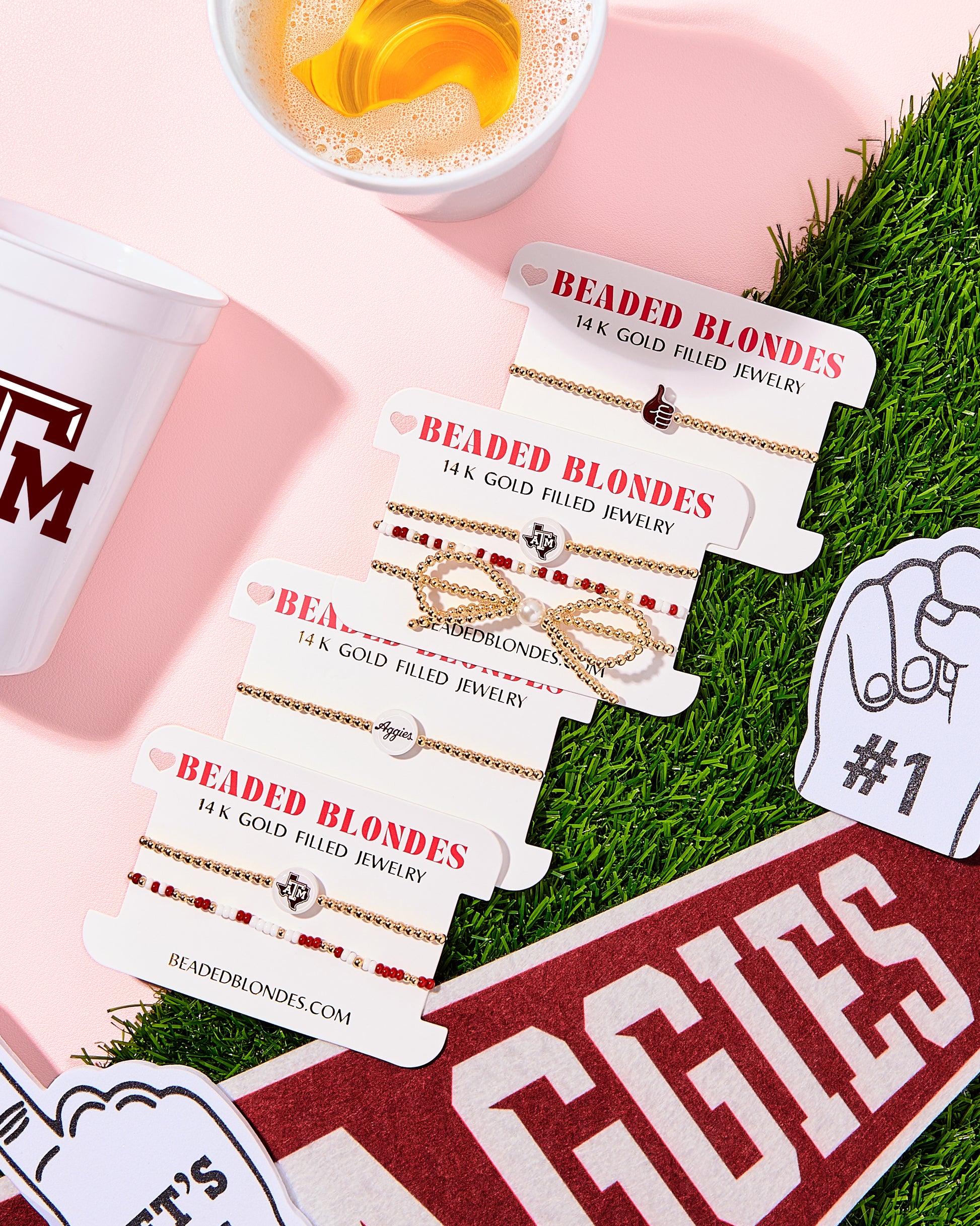 TAMU/Aggies Logo + Sprinkle Bracelet Stack