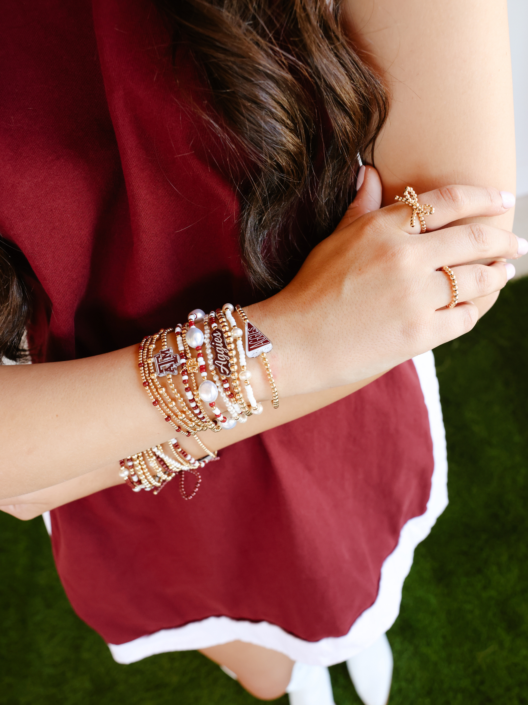 Texas A&M Logo Charm Bracelet on Color