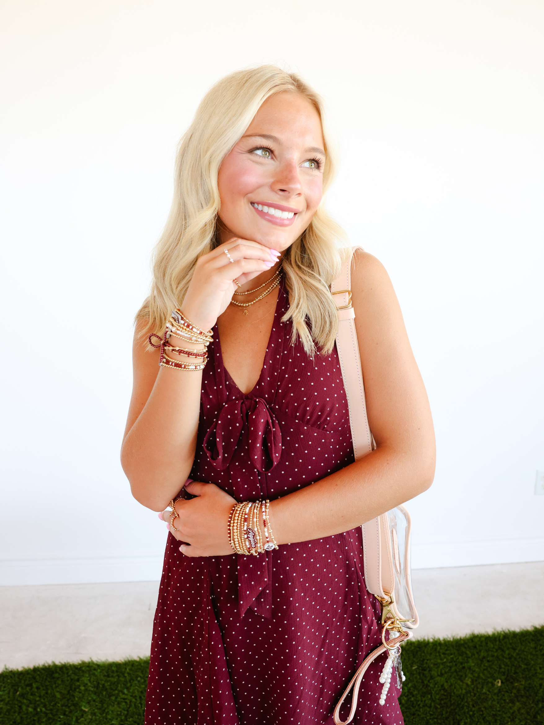 Texas A&M Flag Bracelet on Gold