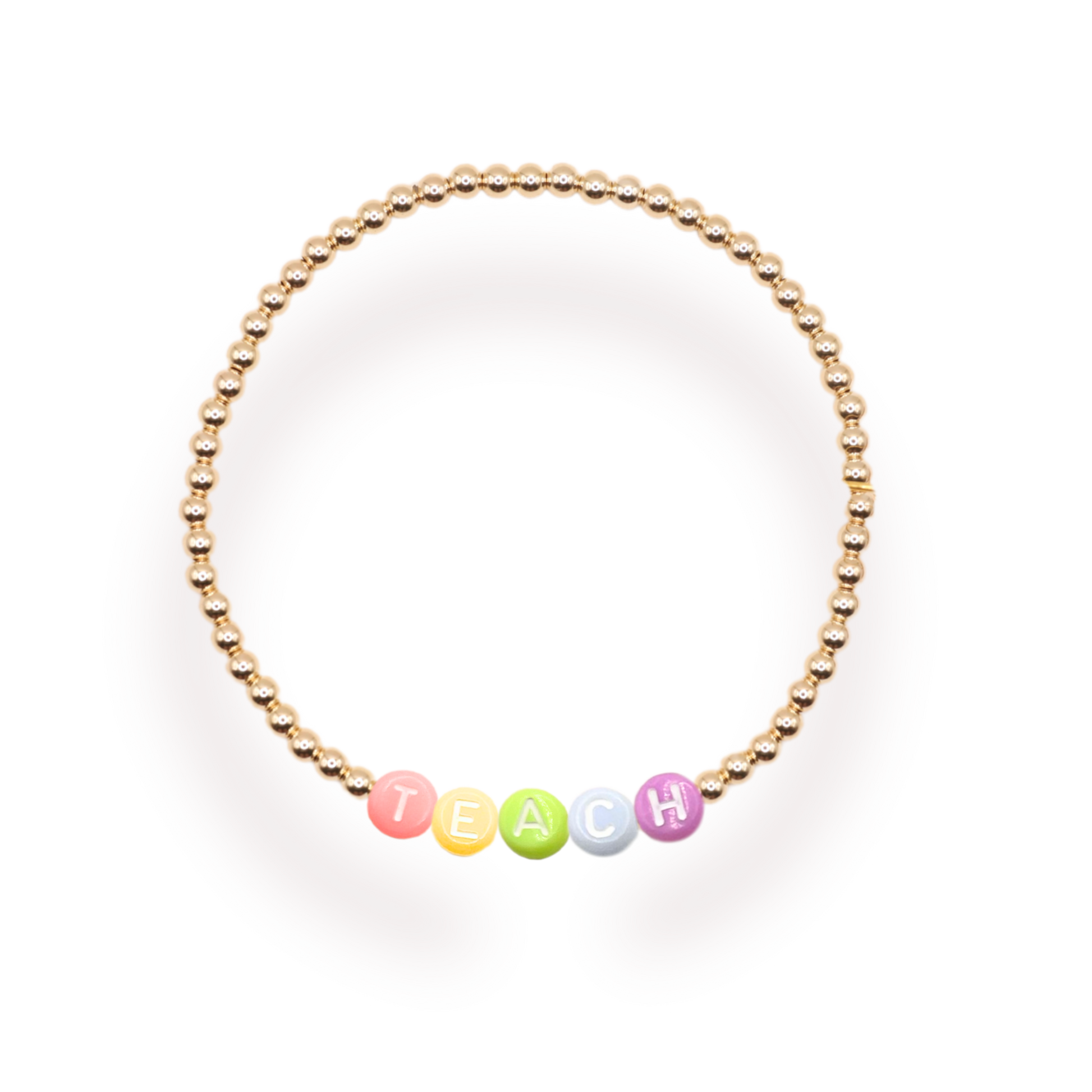 Teach Rainbow Letter Bracelet