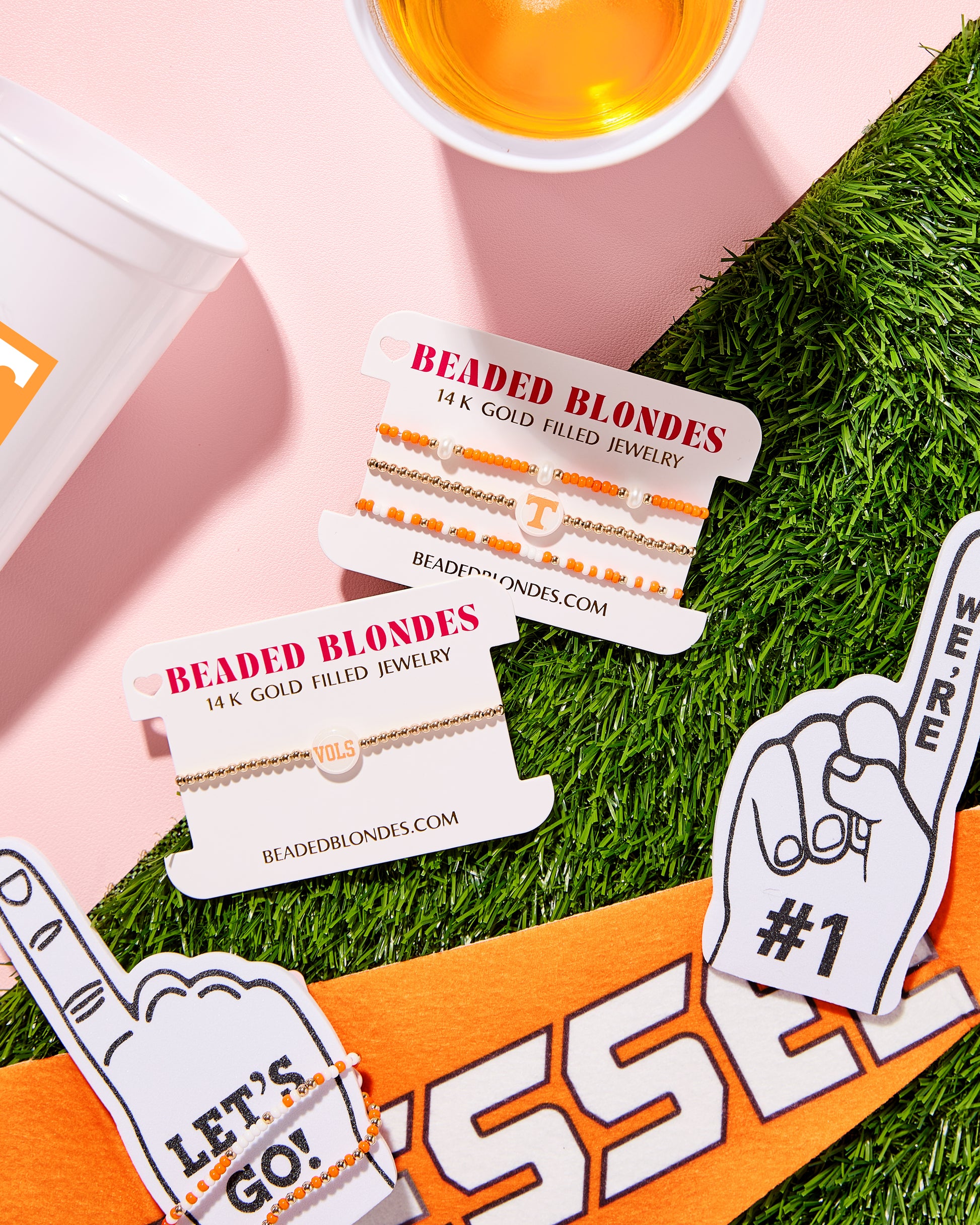 Tennessee/ Vols + Sprinkle Logo Bracelet Stack of 2